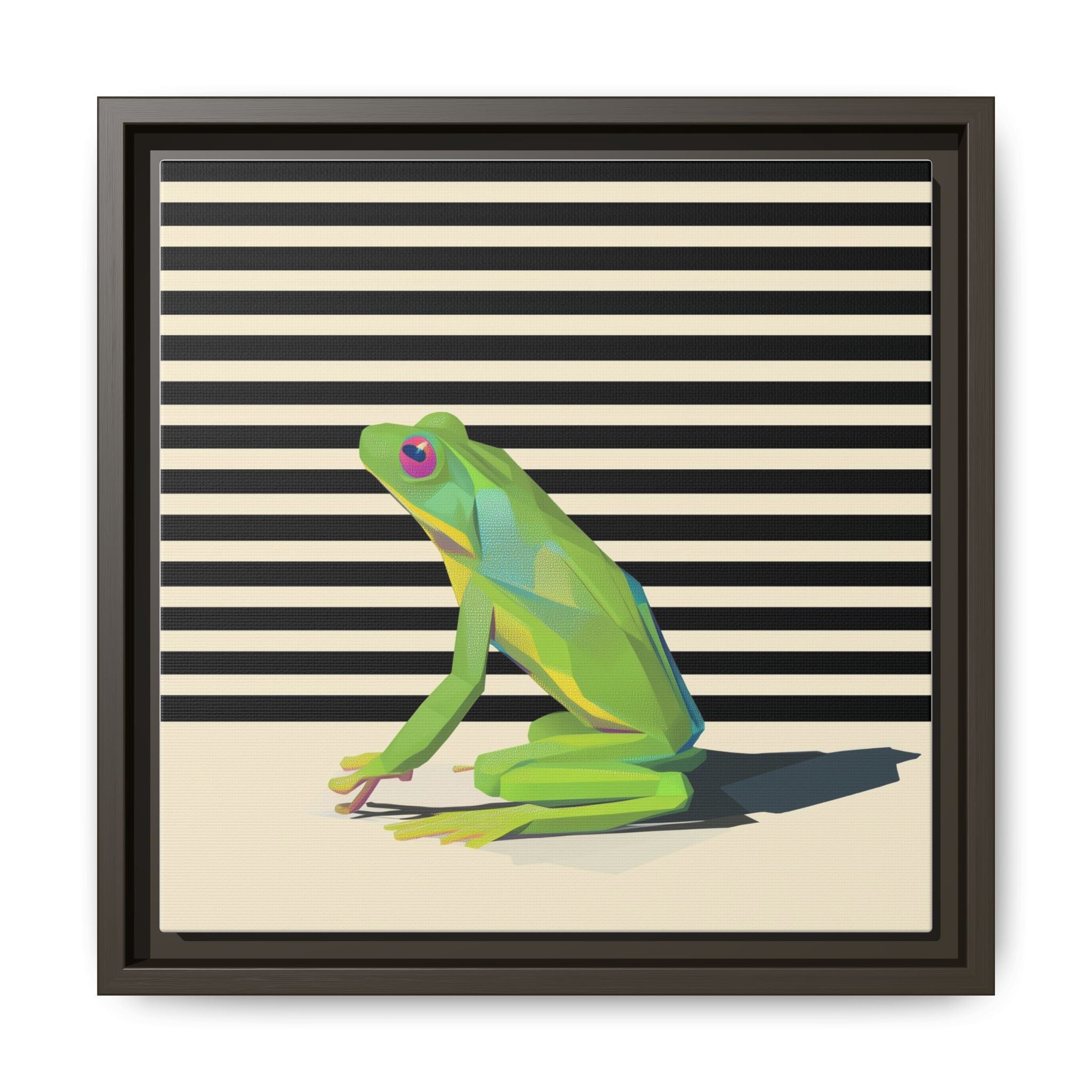 Stylized Frog Portrait Framed Print , Minimalist Pop Art Design   |  Personalized & Custom Orders Available