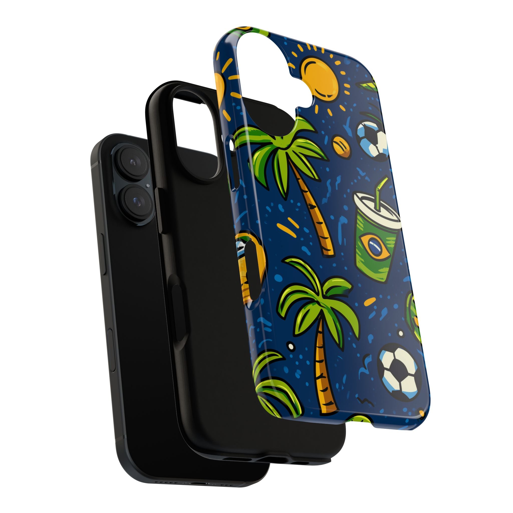 Brazil Tough Cases: Sporty Tropical Phone Case, Fun Beach Vibe Phone Accessory, Summer Travel Gift, Colorful Phone Cover, Casual Style Tech