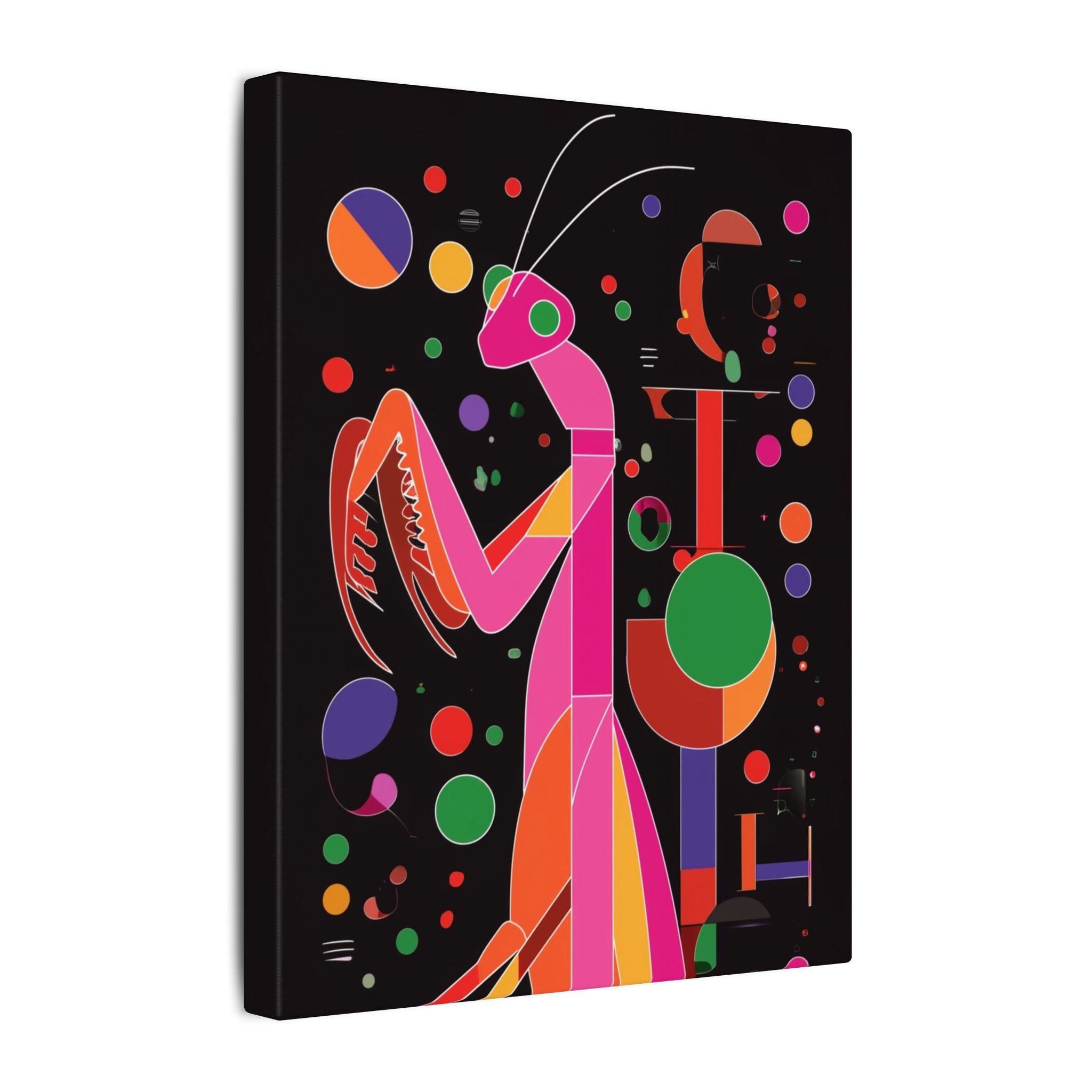 Geometric Mantis: Vibrant Abstract Insect Art, Modernist Design Collection   |    Custom Orders Available