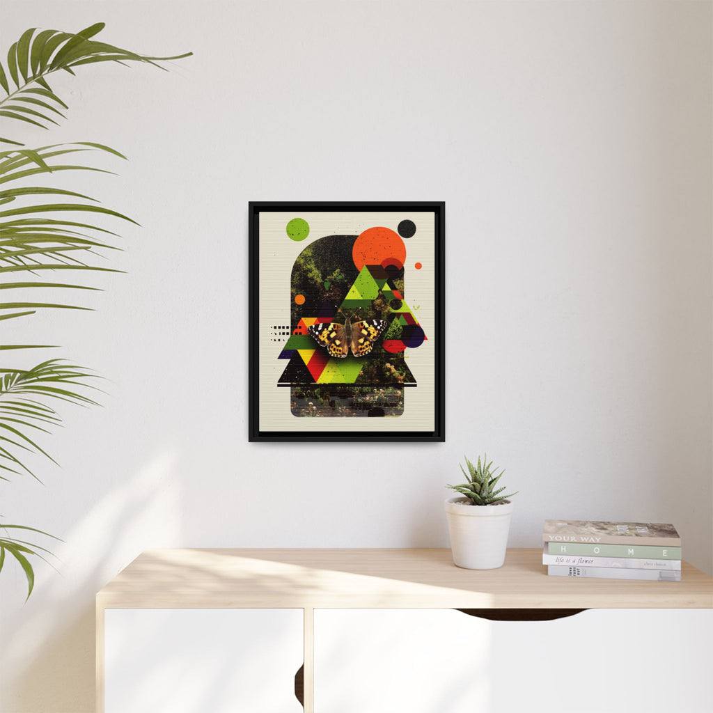 Metamorphic Geometries Framed Print: Digital Nature Collage, Butterfly Abstract Design   |   Custom Orders Available