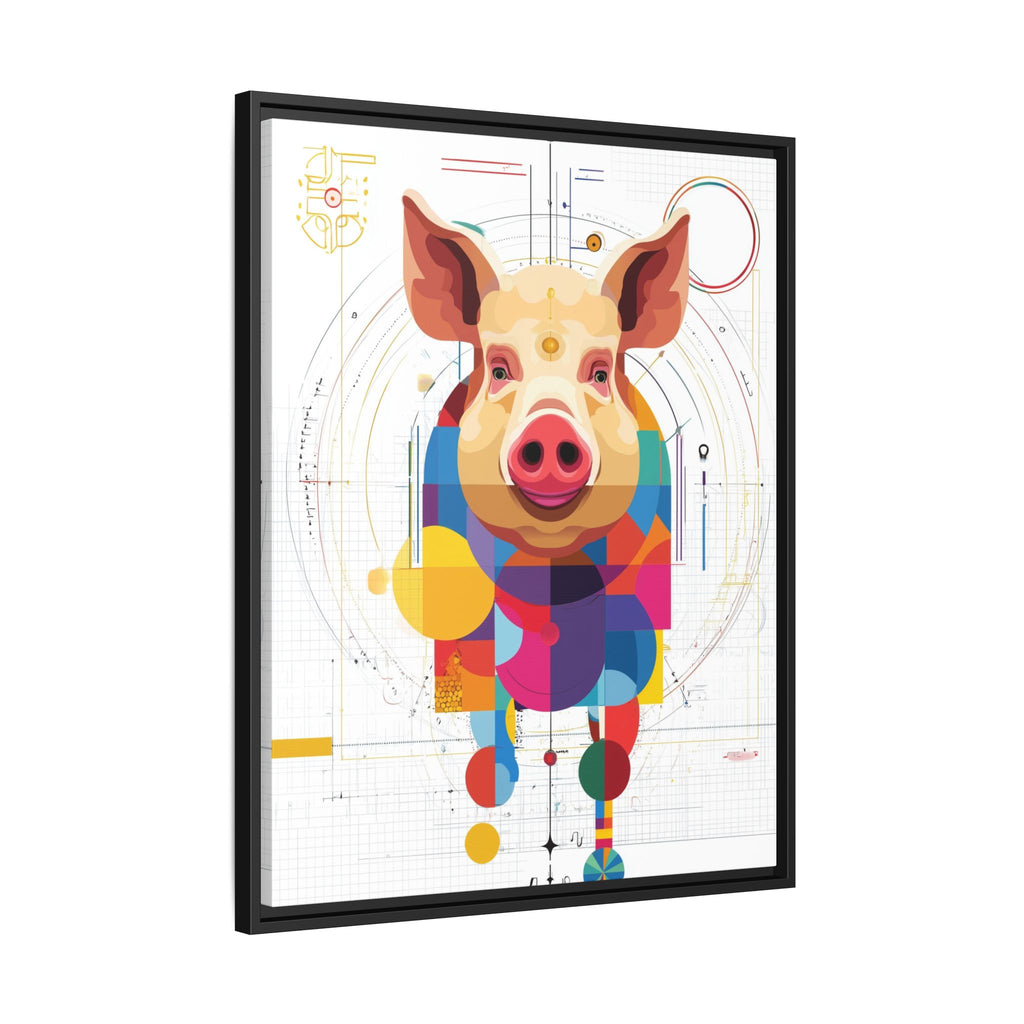 Geometric Pig: Digital Cubist Portrait, Mathematical Animal Abstraction   |    Custom Orders Available