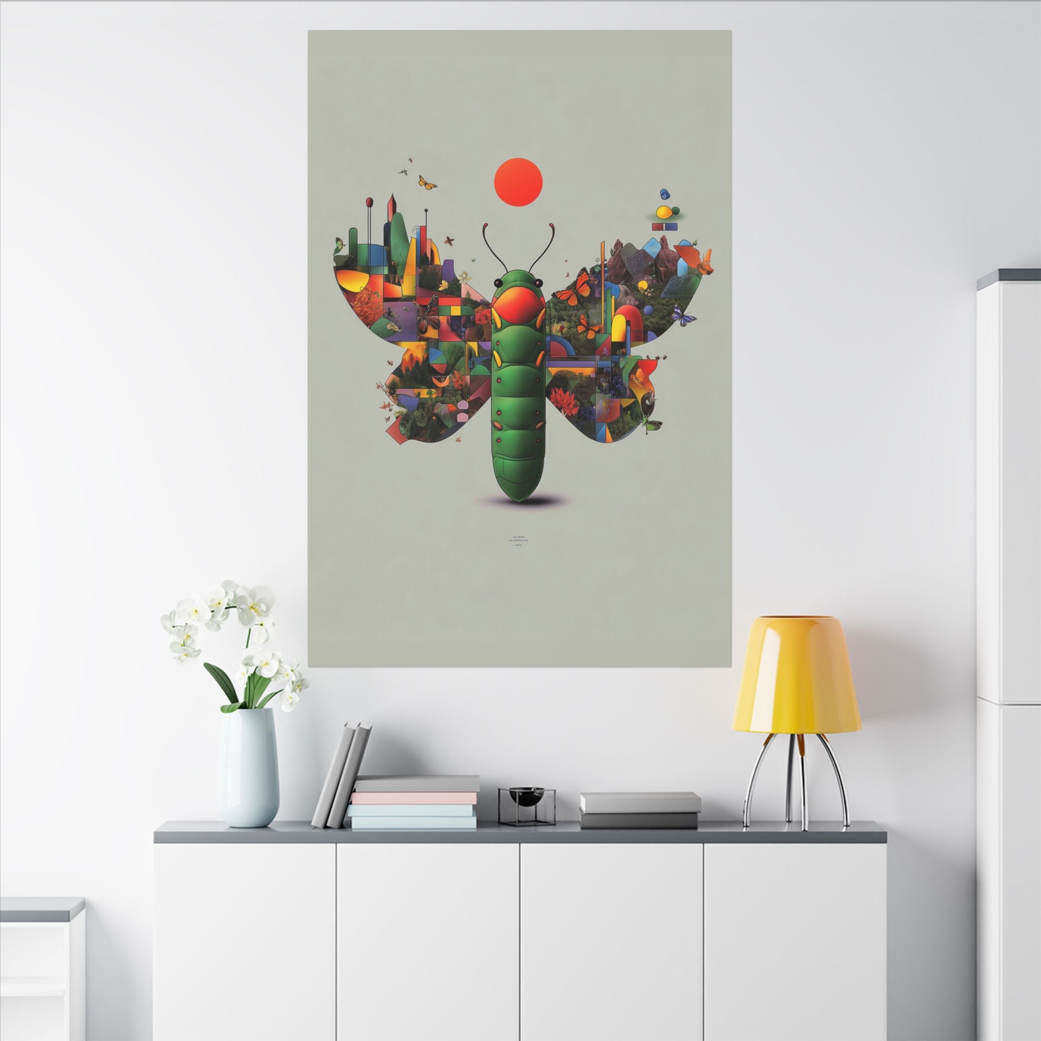 Metamorphosis of Geometry: Cubist Insect Symphony, Digital Nature Fragmentation   |    Custom Orders Available