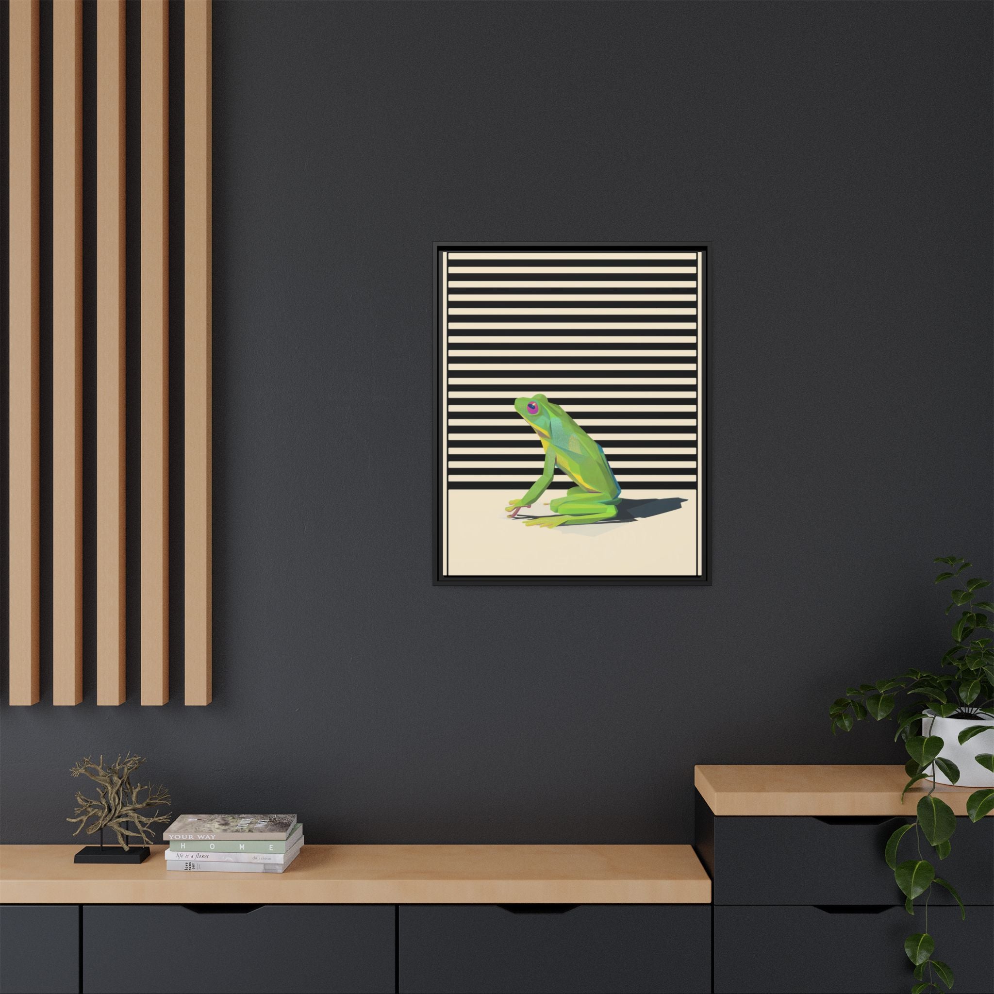 Geometric Frog Persona: Modern Wildlife Illustration, Vibrant Graphic Design   |  Personalized & Custom Orders Available