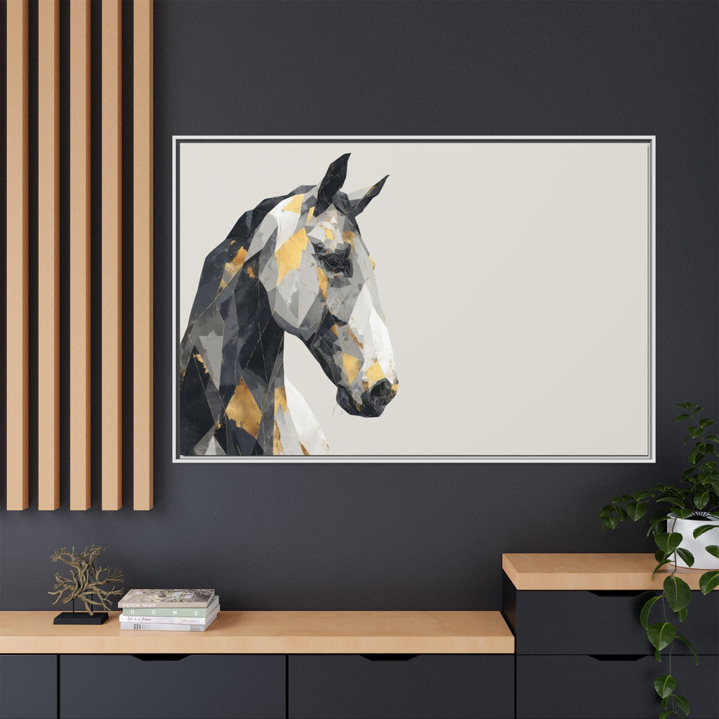 Equine Geometrica: Contemporary Cubist Horse, Metallic Abstract Portrait   |  Personalized & Custom Orders Available