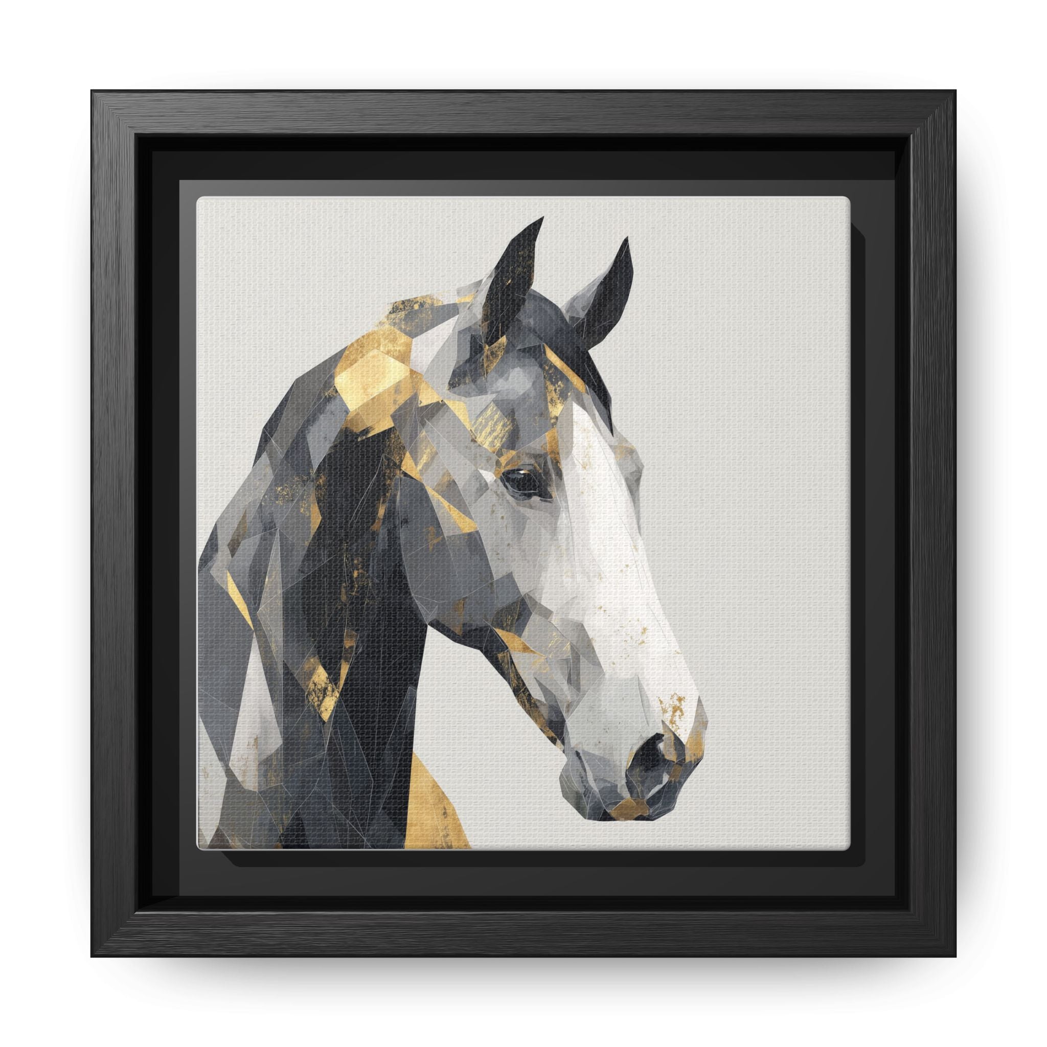 Geometric Stallion: Cubist Equine Art, Modern Metallic Polygonal Design   |  Personalized & Custom Orders Available