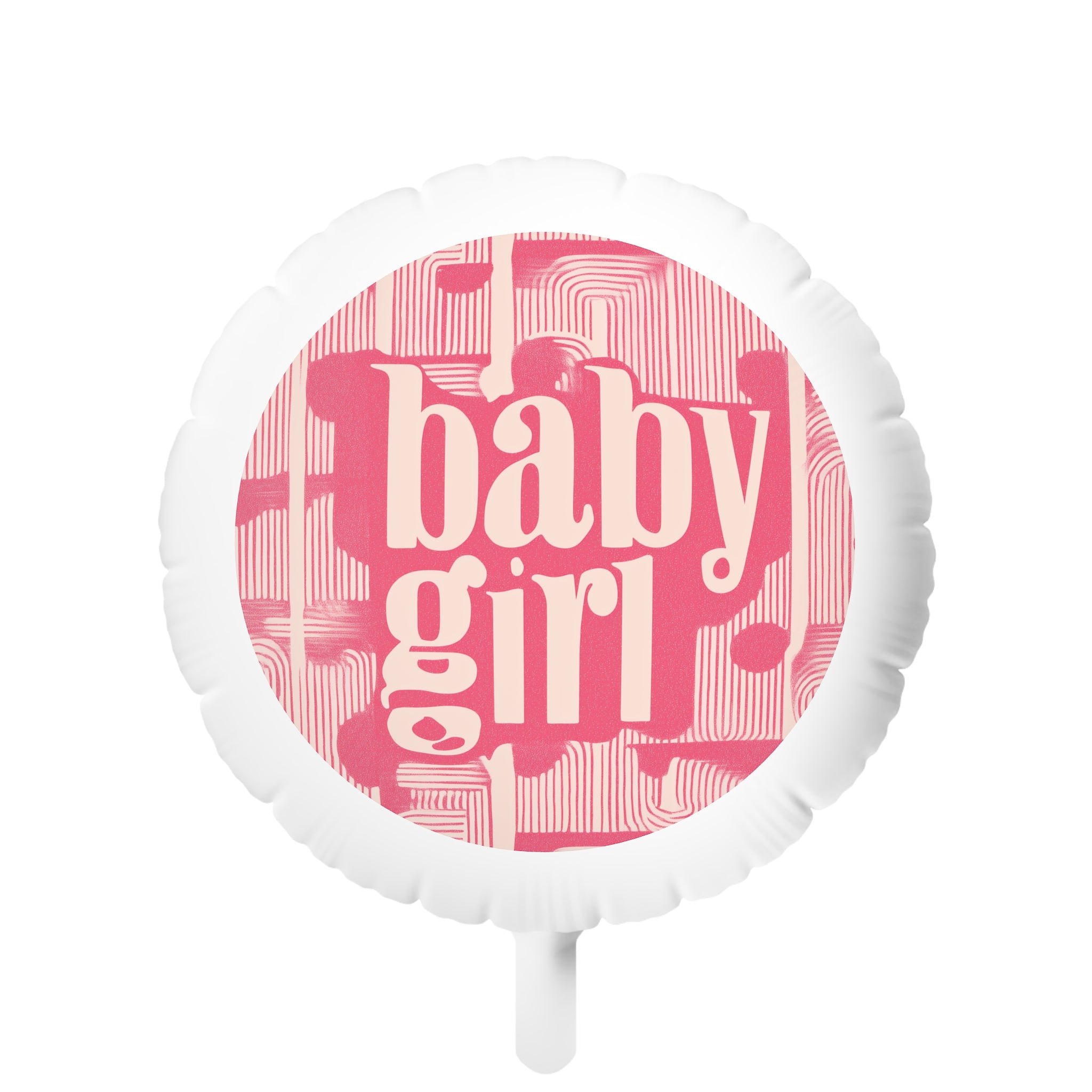 Baby Girl Mylar Balloon – Pink Retro "baby girl" Helium Balloon