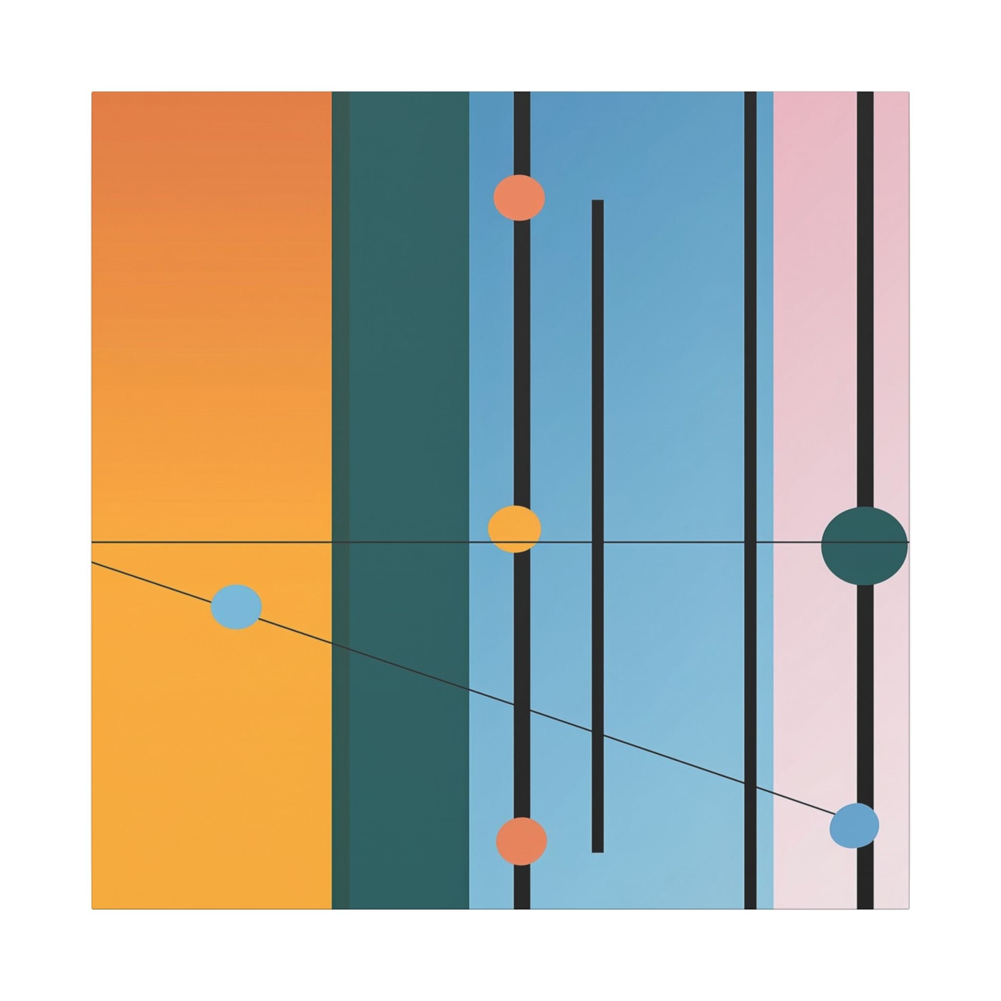 Geometric Networks: Constructivist Color Planes, Intersectional Design, Minimalist Spatial Composition   |   Custom Orders Accepted