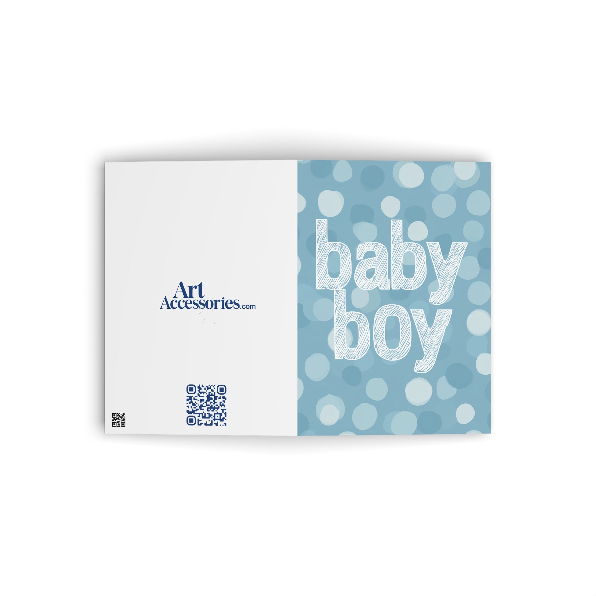 Baby Boy Greeting Card — Blue Polka Dot Newborn Congratulations Card