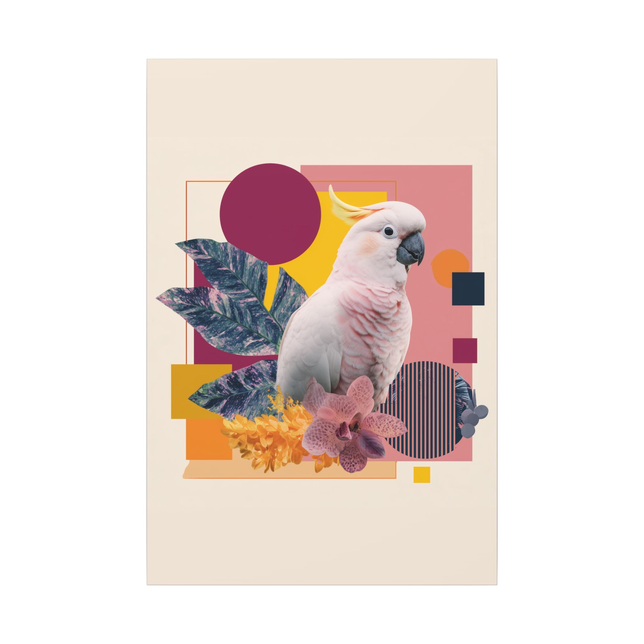 Cockatoo Chromatics: Geometric Botanical Fusion, Modern Graphic Design   |    Custom Orders Available