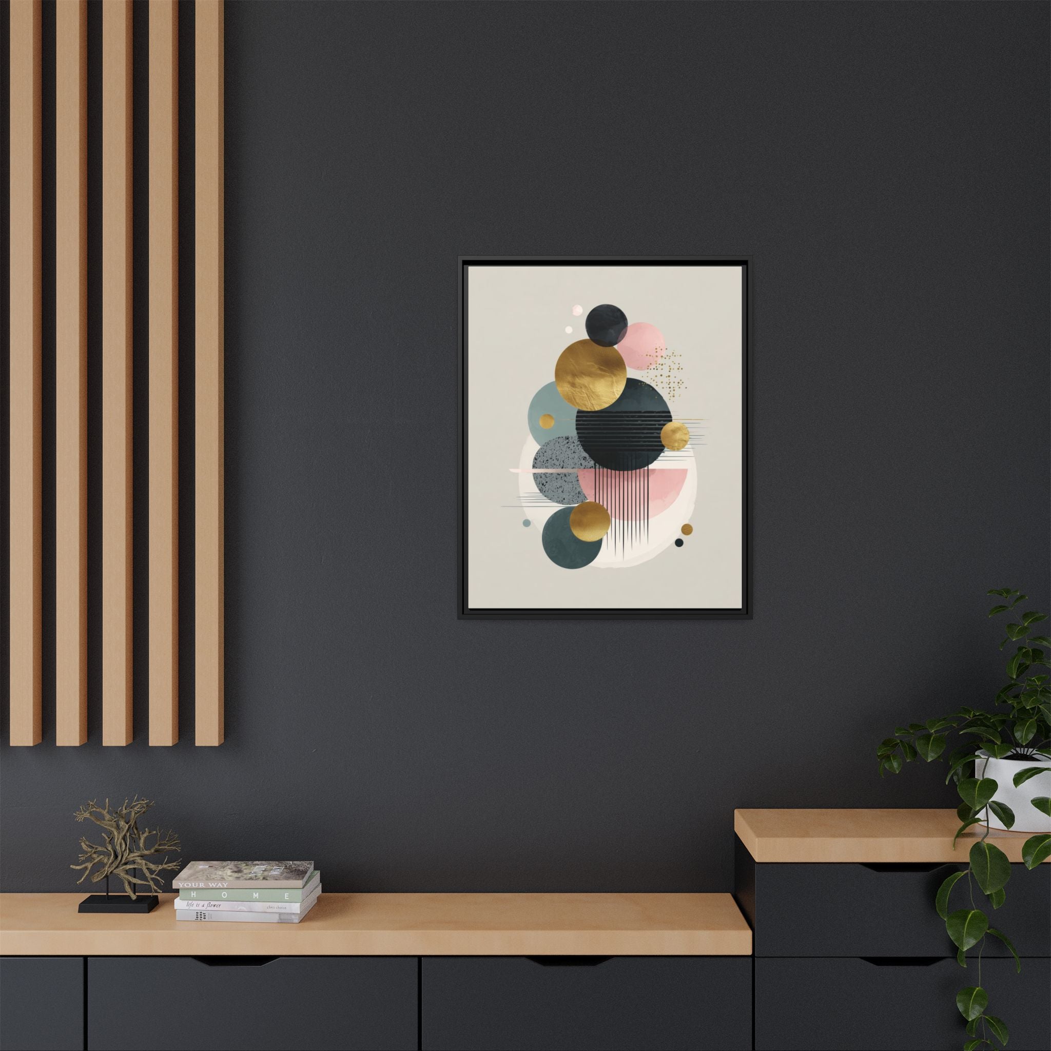 Geometric Harmony: Intersecting Circles, Mid-Century Modern Design, Abstract Metallic Composition   |   Custom Orders Accepted