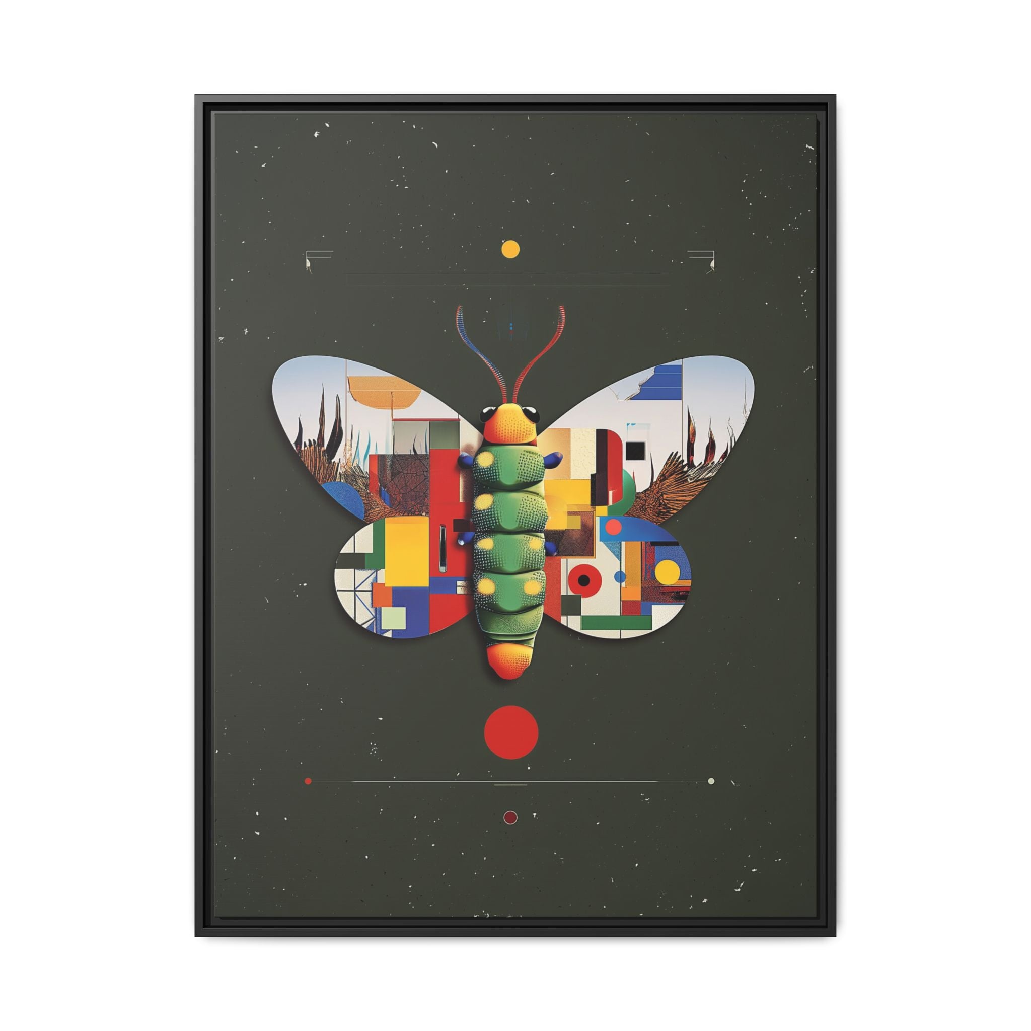 Geometric Butterfly Framed Print : Digital Cubist Interpretation, Modernist Entomological Design   |  Personalized & Custom Orders Available