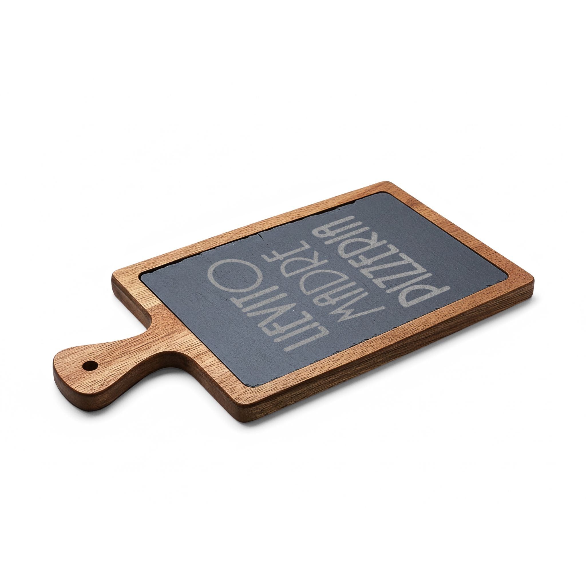 Engraved 'Levitò Madre' Slate Charcuterie Board - Rustic Serving Paddle, Italian Phrase Cheese Board Gift
