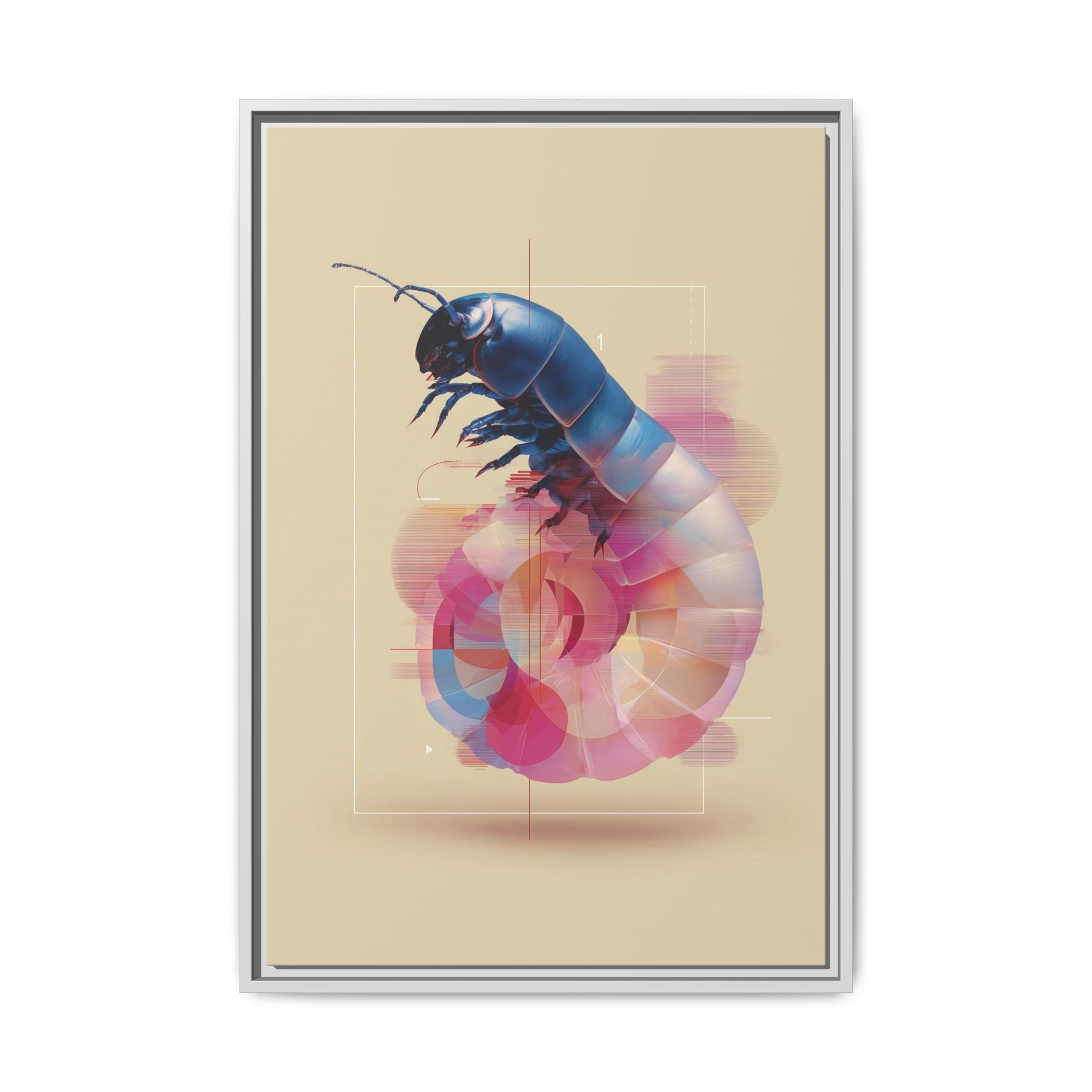 Exoskeleton Enigma: Digital Glitch Isopod, Metallic Crustacean Portrait   |  Personalized & Custom Orders Available