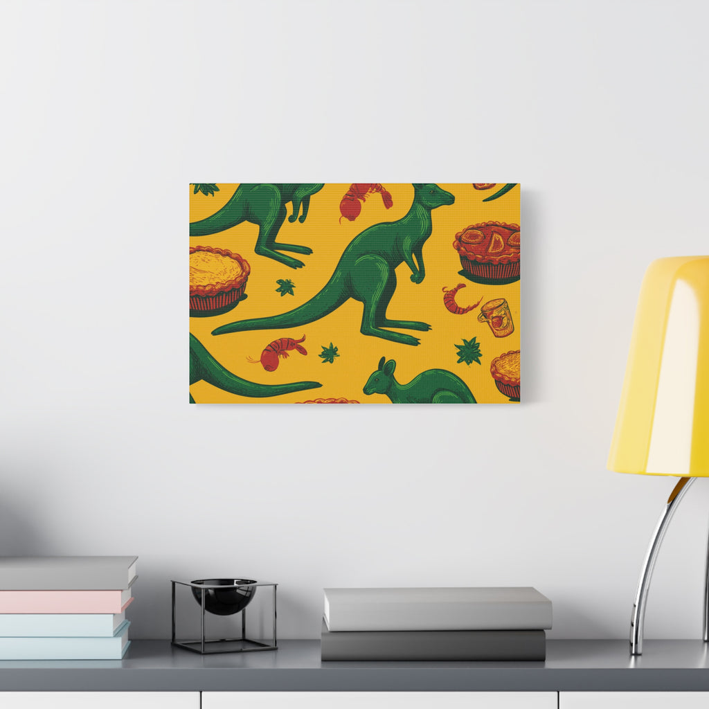 Kangaroo Canvas Wall Art, Vibrant Animal Decor, Unique Gift for Nature Lovers, Fun Kitchen Wall Hanging, Australian Themed Art