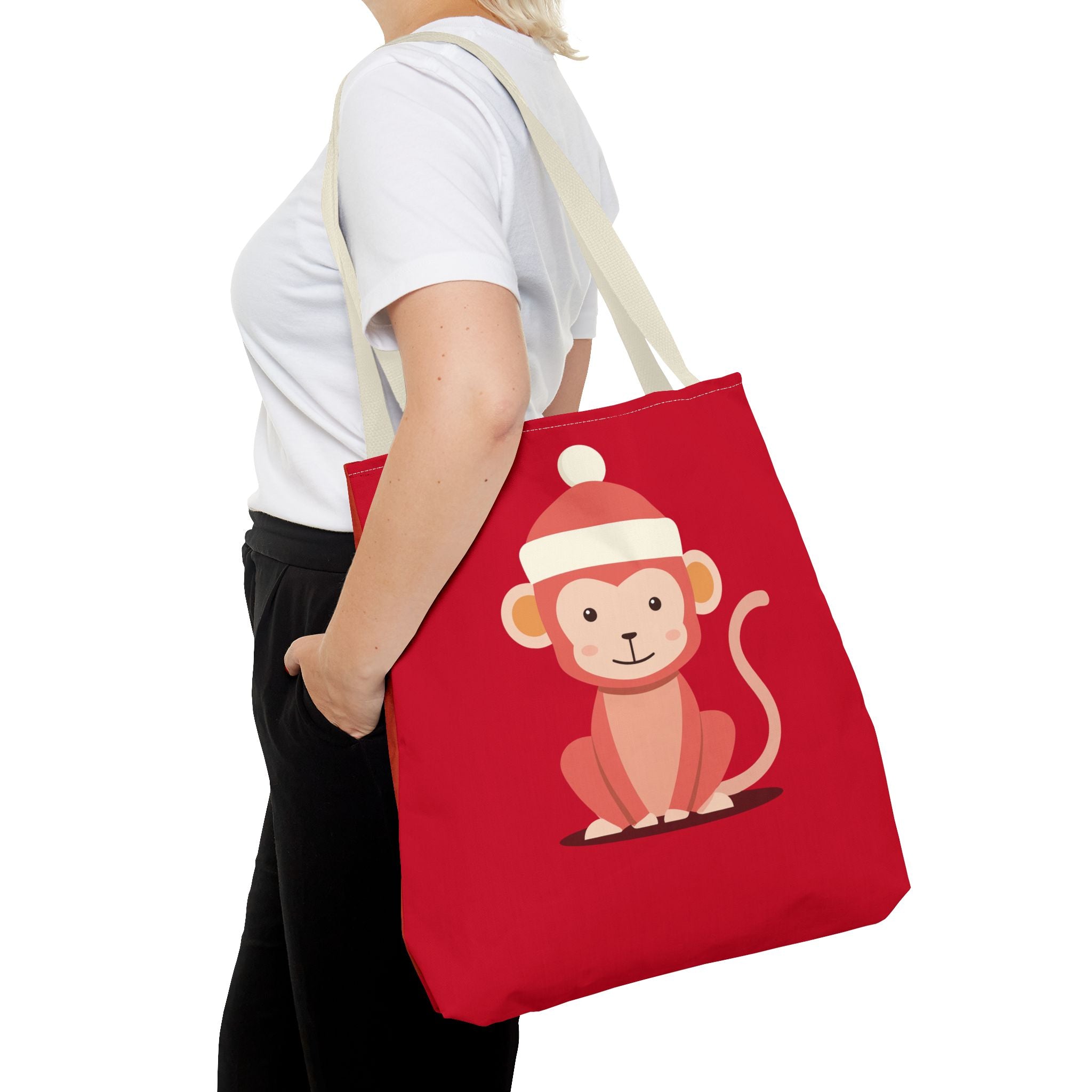 Cute Monkey Tote Bag for Kids, Christmas Gift, Reusable Shopping Bag, Fun Animal Design, Cute Holiday Accessory