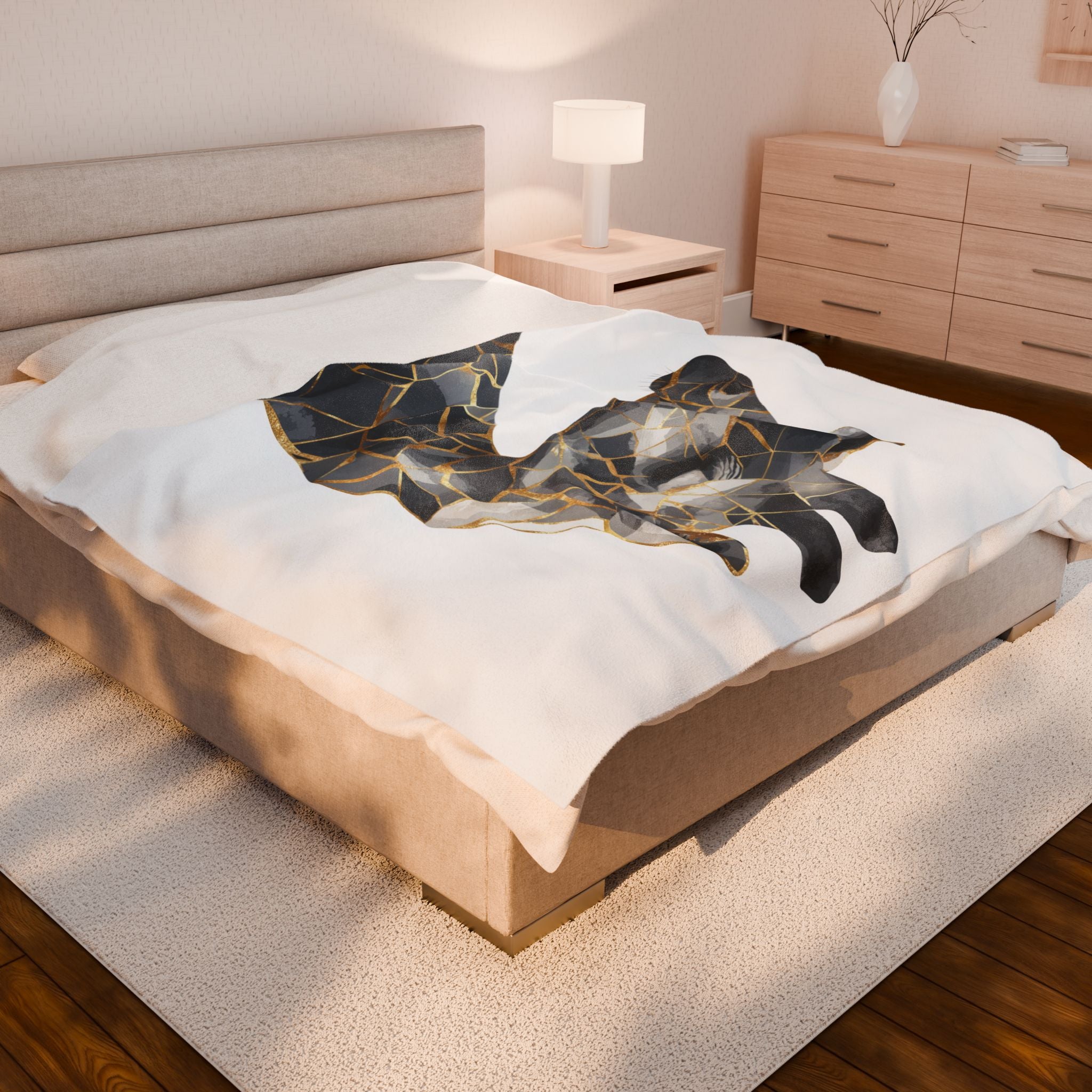 Fragmented Giraffe : Geometric Mosaic Decor, Modern Abstract Animal Art, Metallic Gold and Grayscale Design   |  Personalized & Custom