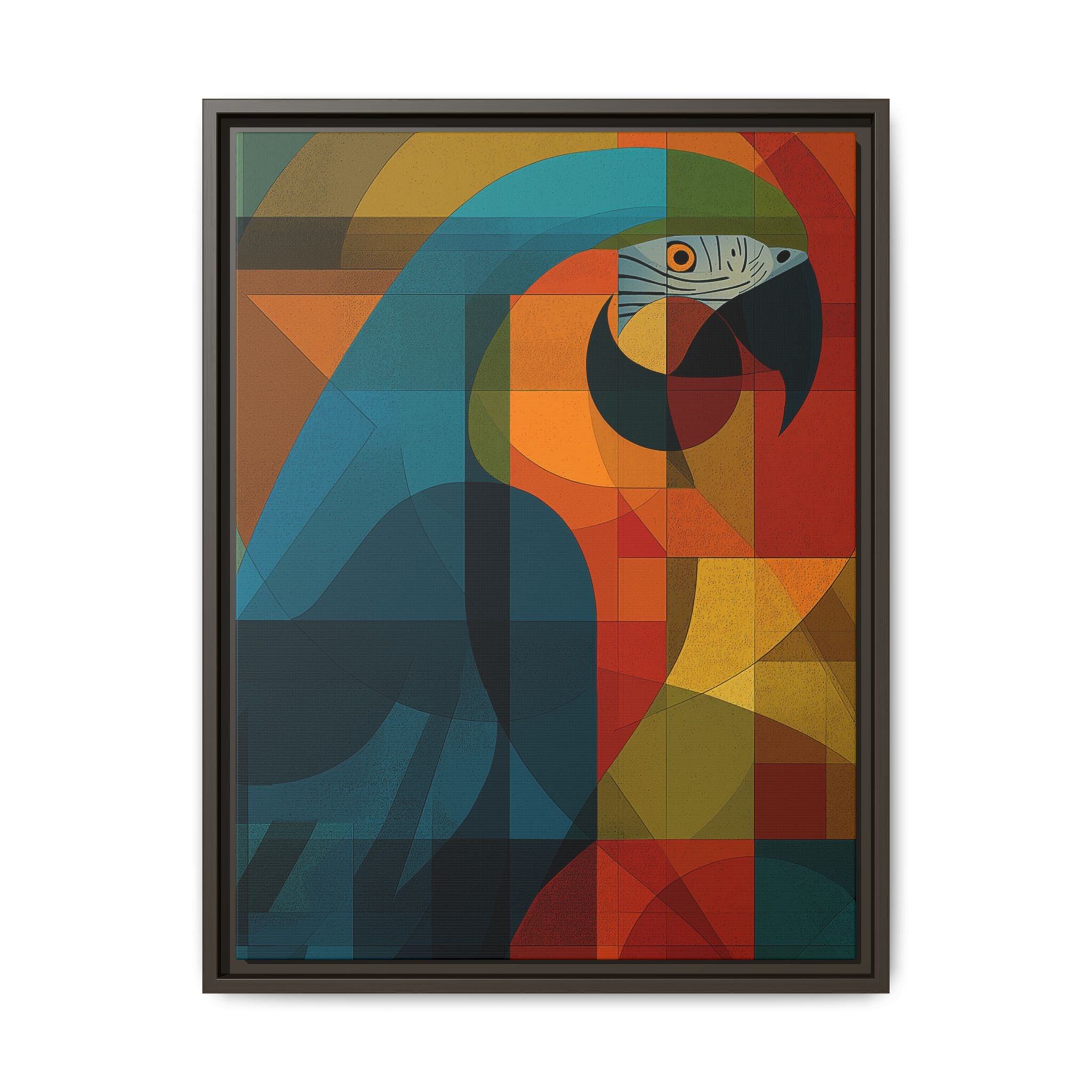 Prismatic Parrot Framed Print : Cubist Digital Geometry, Modernist Color Fragmentation   |  Personalized & Custom Orders Available