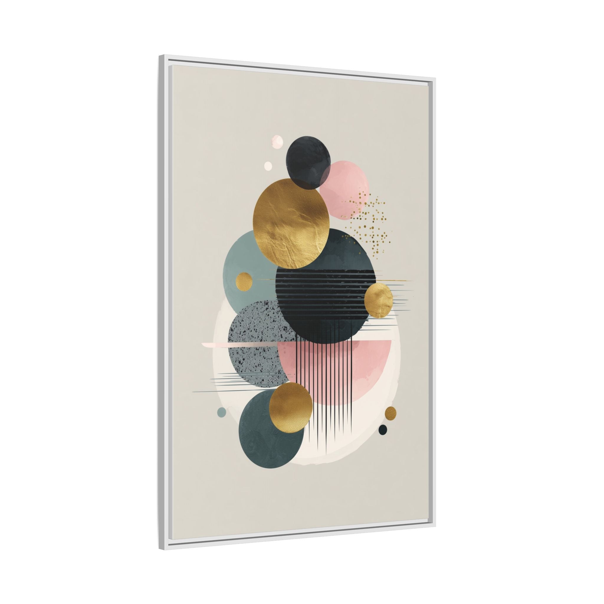 Geometric Harmony: Intersecting Circles, Mid-Century Modern Design, Abstract Metallic Composition   |   Custom Orders Accepted