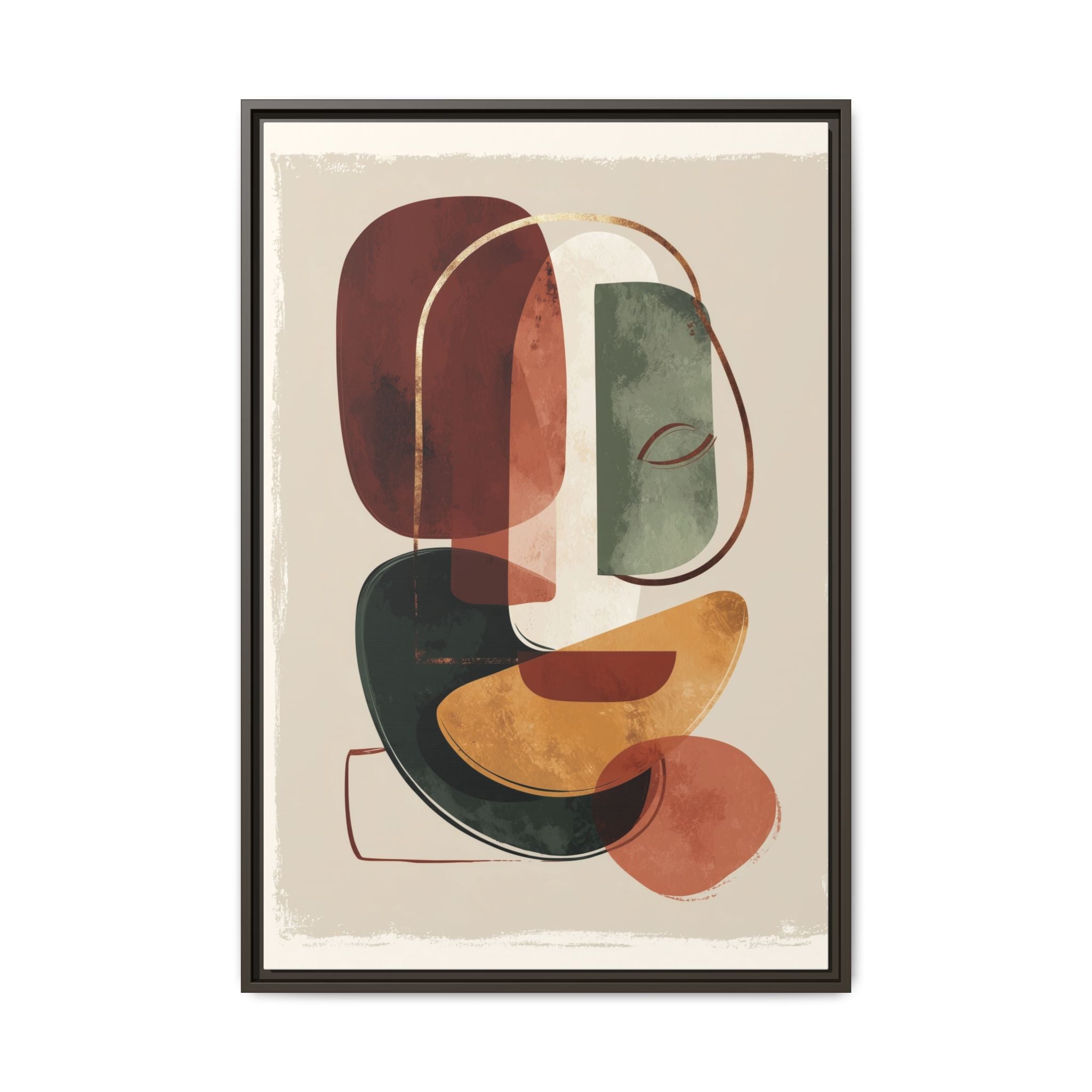 Layered Geometries: Mid-Century Modern Composition, Organic Abstract Design, Translucent Intersecting Shapes   |   Custom Orders Accepted