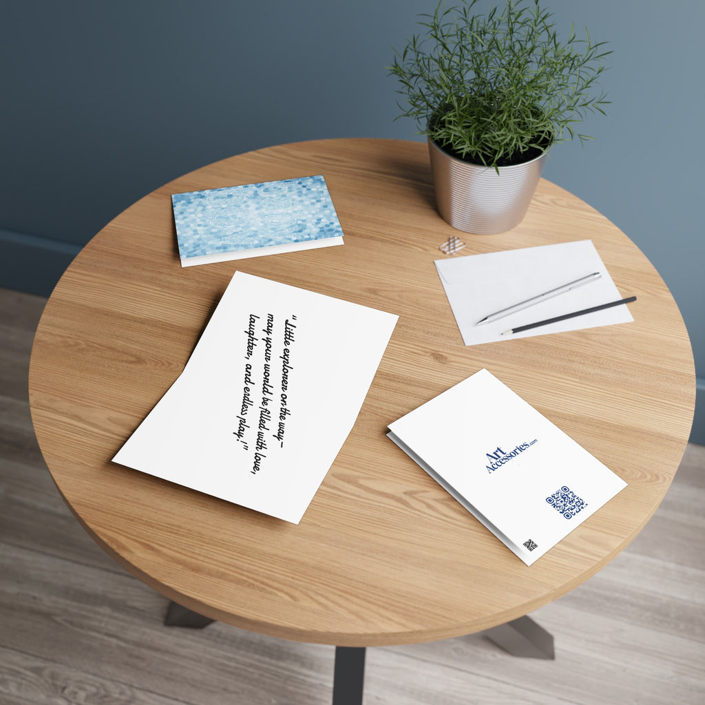 Glimmering Baby Boy Greeting Card — Gender Reveal Invite