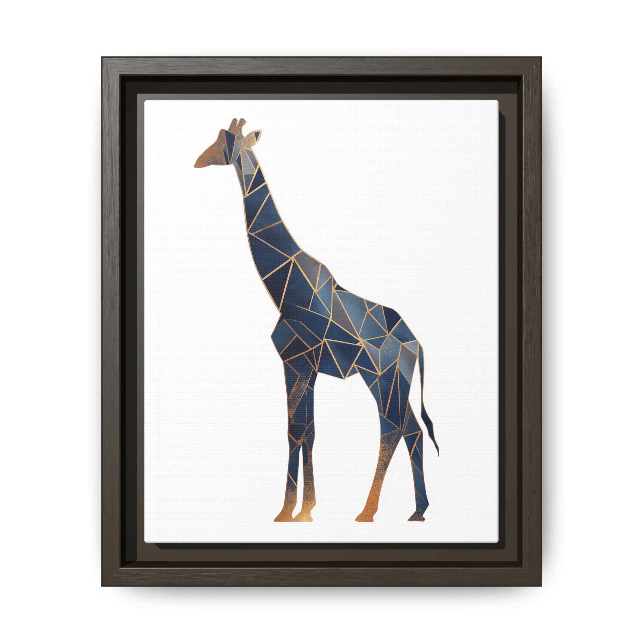 Geometric Giraffe Framed Print : Faceted Blue Mosaic, Modern Wildlife Art   |  Personalized & Custom Orders Available