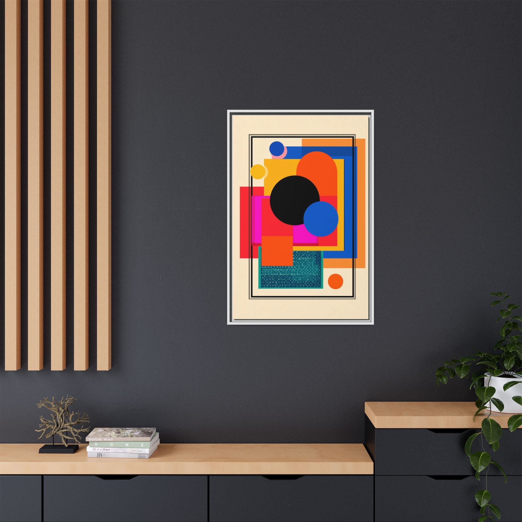 Geometric Harmony: Abstract Color Blocks, Mid-Century Modern Design, Minimalist Art Composition   |   Custom Orders Accepted