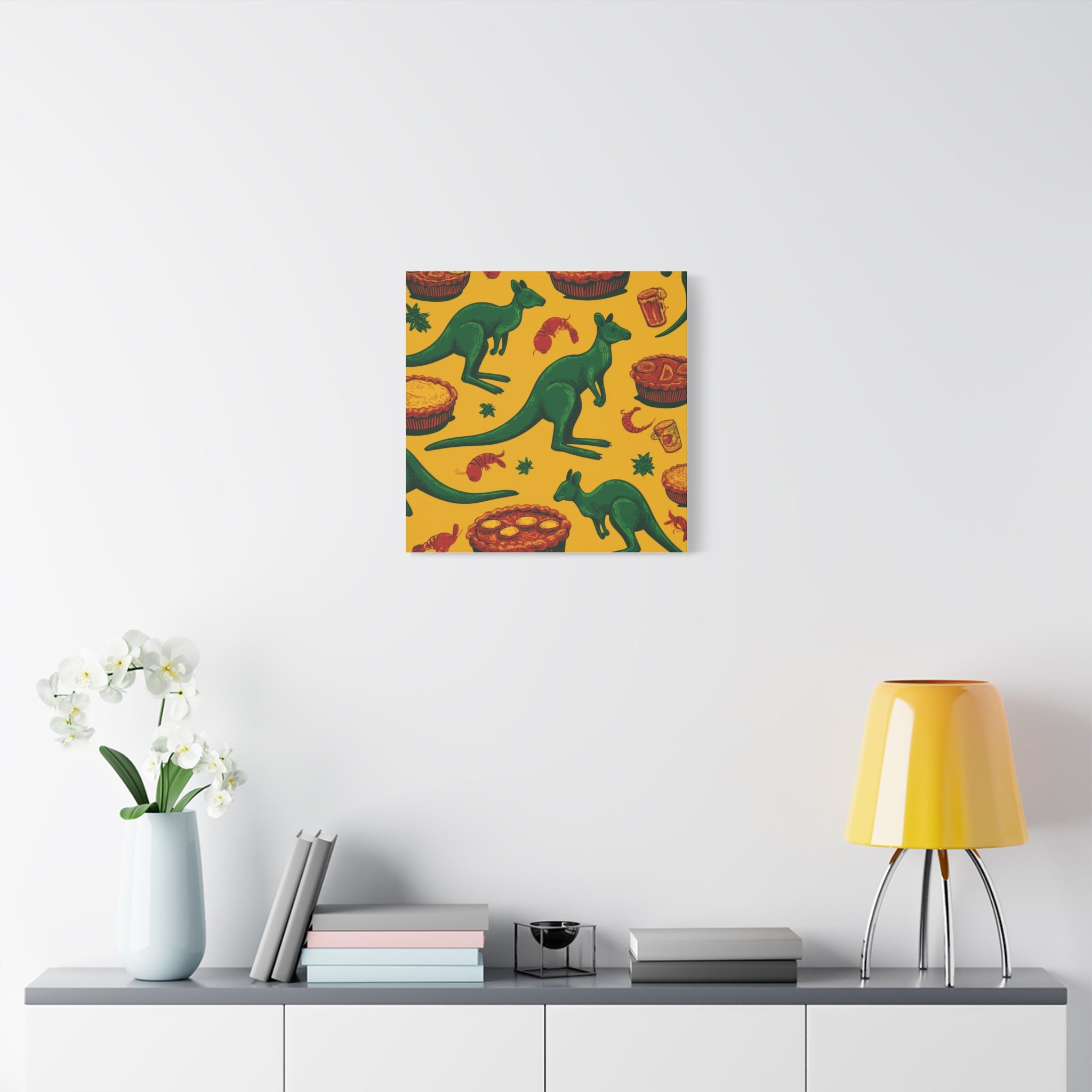 Kangaroo Canvas Wall Art, Vibrant Animal Decor, Unique Gift for Nature Lovers, Fun Kitchen Wall Hanging, Australian Themed Art