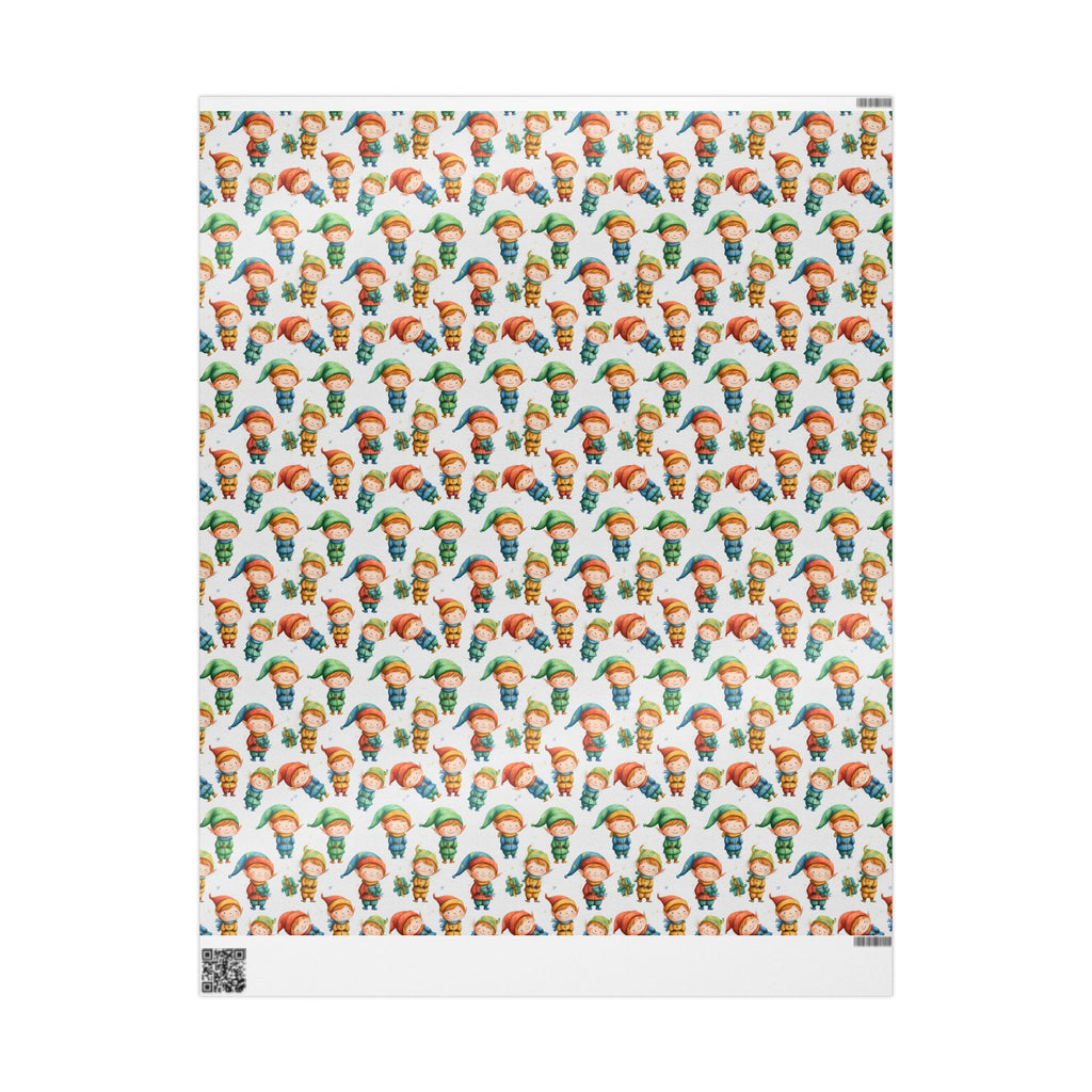 Christmas Elves Wrapping Paper - Cute Holiday Gift Wrap Sheet