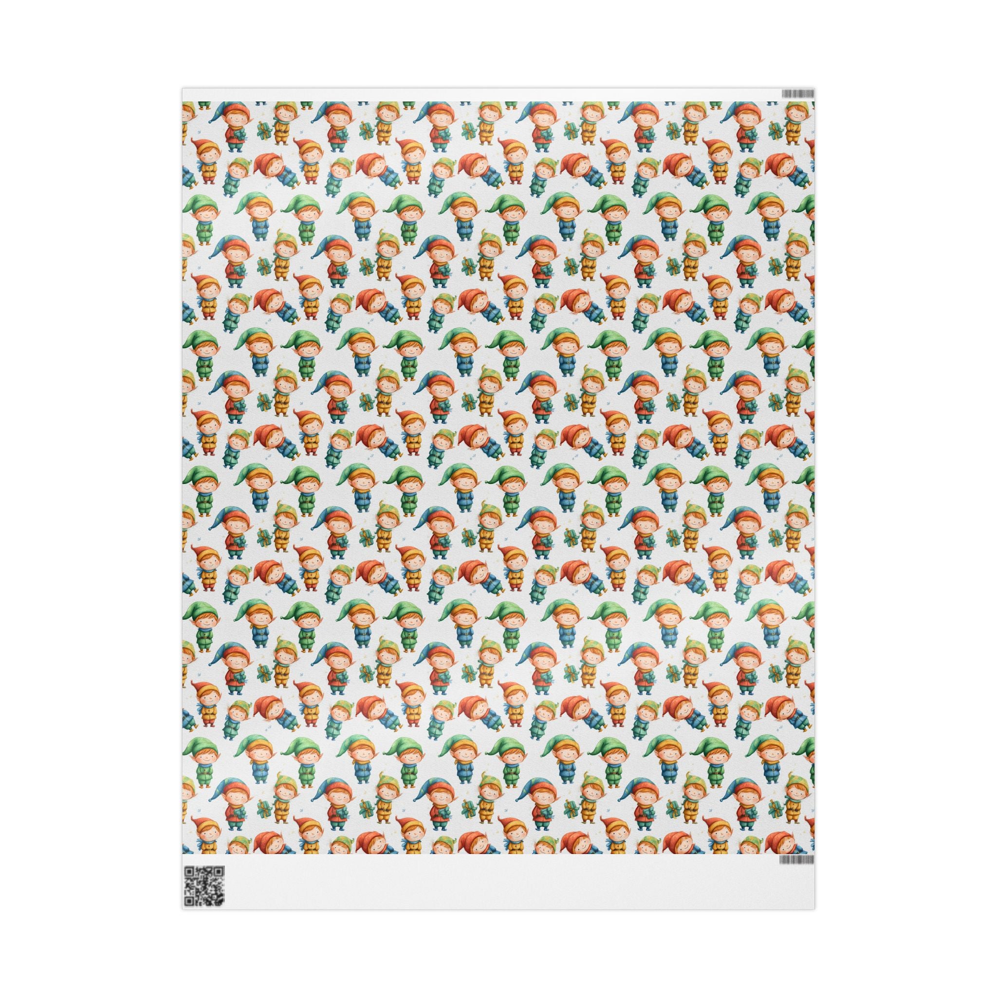 Christmas Elves Wrapping Paper - Cute Holiday Gift Wrap Sheet