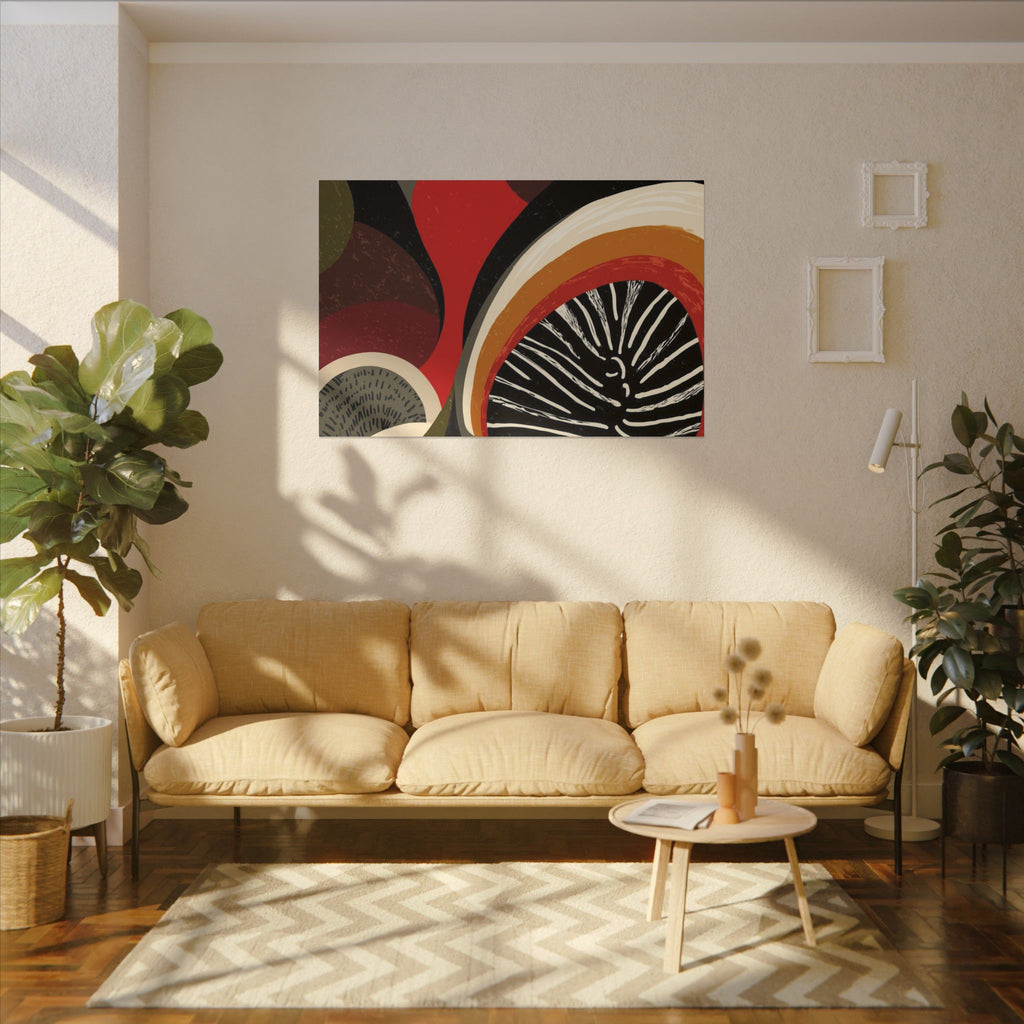 Harmonic Convergence: Organic Geometry, Mid-Century Modern Abstract, Earthy Palette Composition   |   Custom Orders Accepted