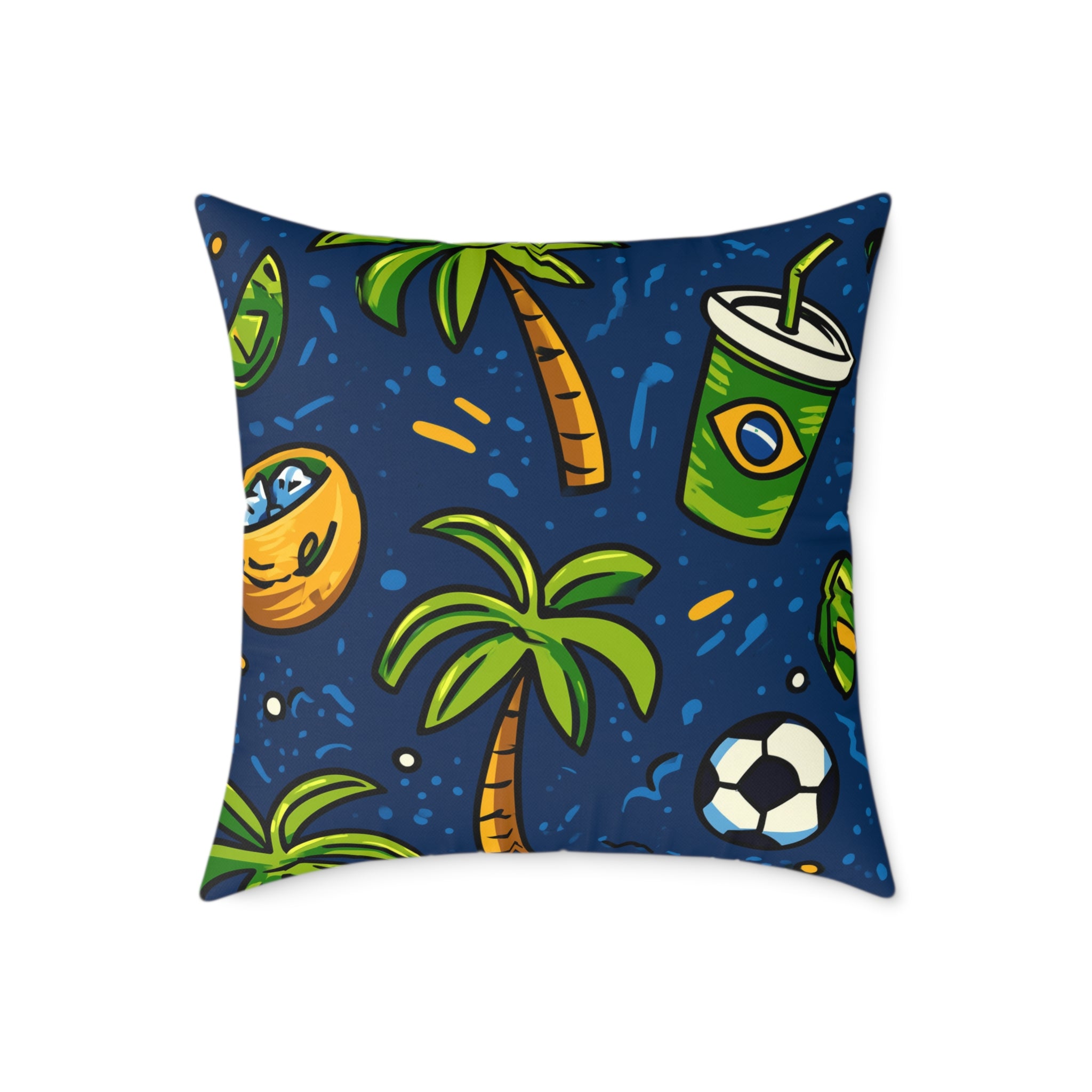 Brazil-Themed Square Poly Canvas Pillow, Boho Decorative Cushion, Living Room Accent, Gift for Nature Lovers, Eco-Friendly [...]