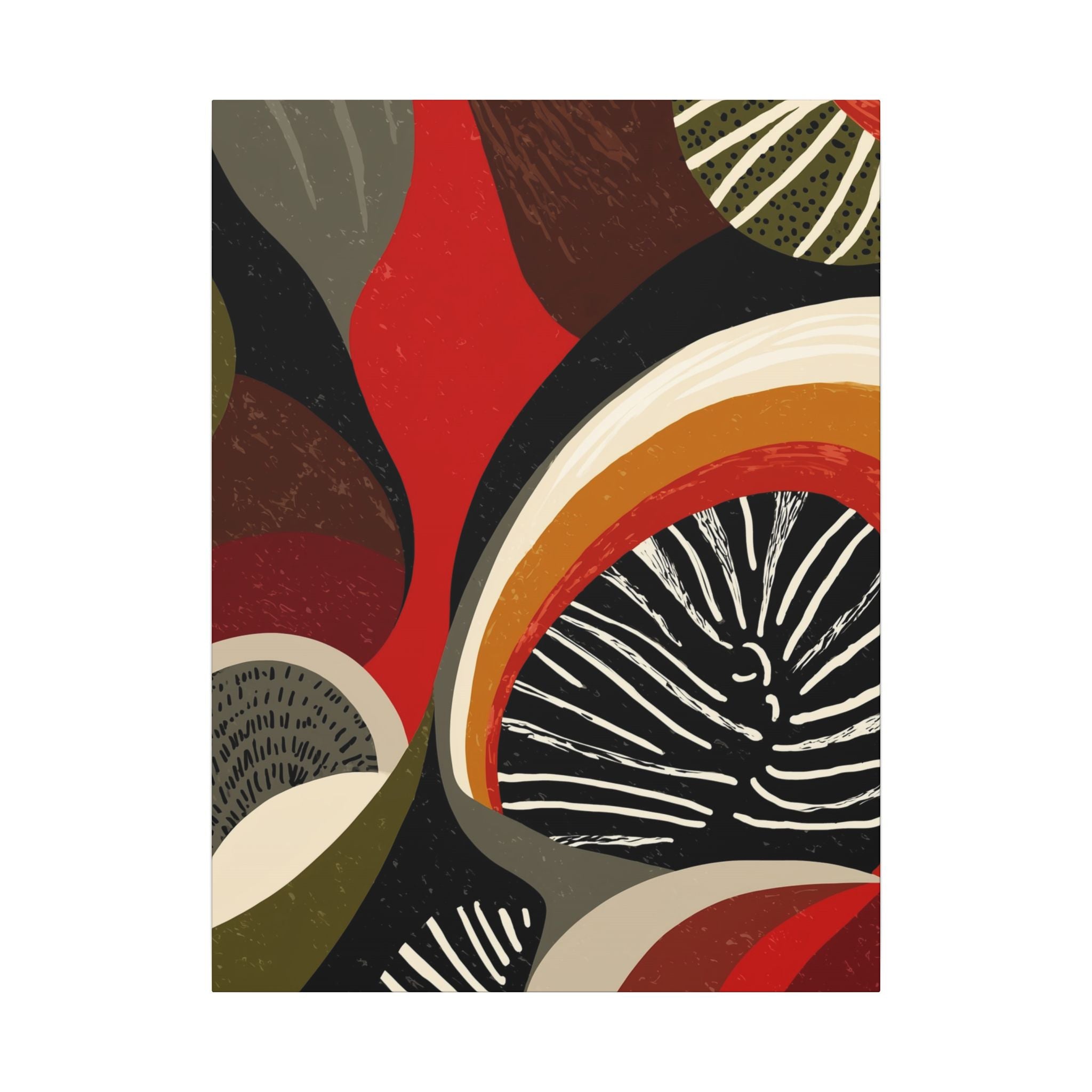 Harmonic Convergence: Organic Geometry, Mid-Century Modern Abstract, Earthy Palette Composition   |   Custom Orders Accepted