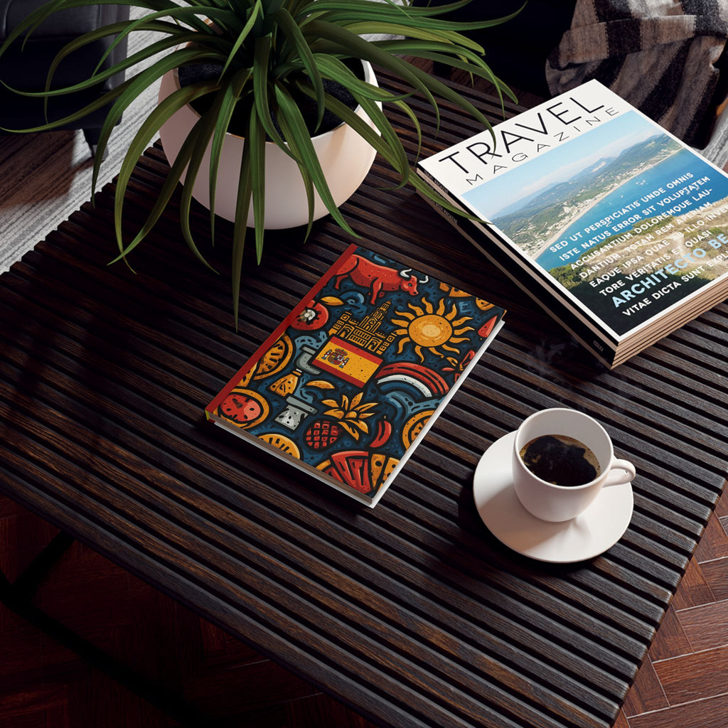 Spain's Vibrant Mosaic: Cultural Symbols of Passion, Graphic Design Celebration of Heritage, Bold National Identity Illustration | Custom