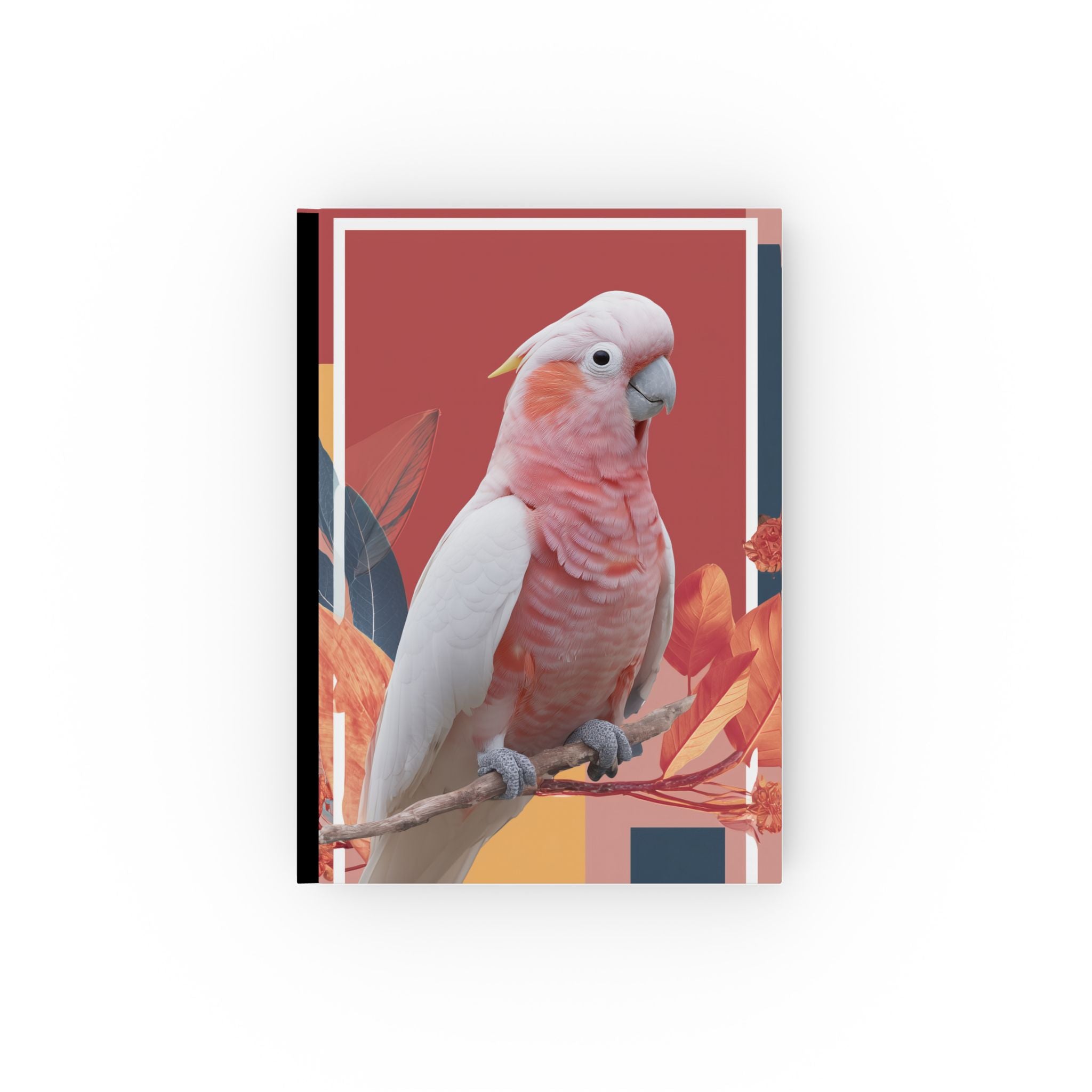 Personalized Cockatoo Pink Journal - Hardback Journal, Custom Bird Notebook, Colorful Parrot Diary, Unique Tropical Planner, Pretty Bird