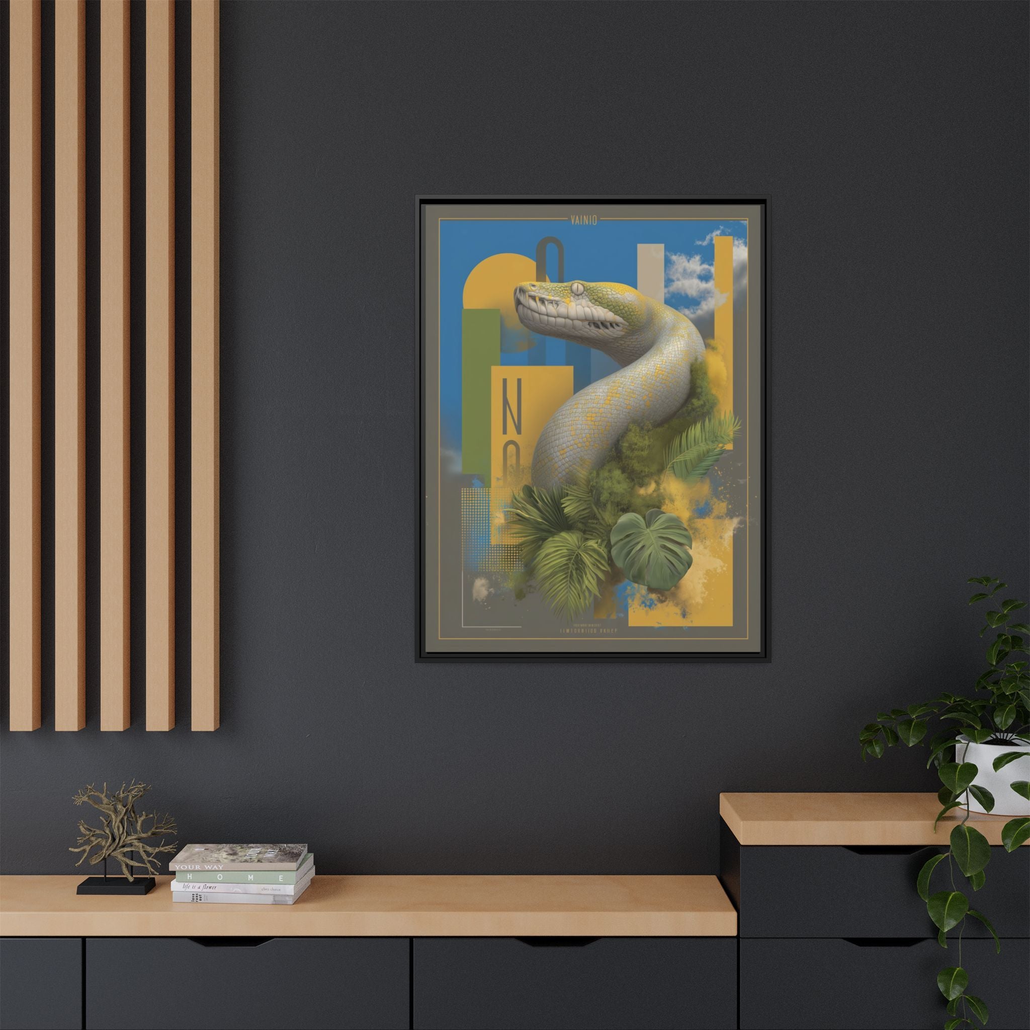 Serpent's Geometry: Tropical Anaconda Graphic Design, Modern Wildlife Illustration   |  Personalized & Custom Orders Available