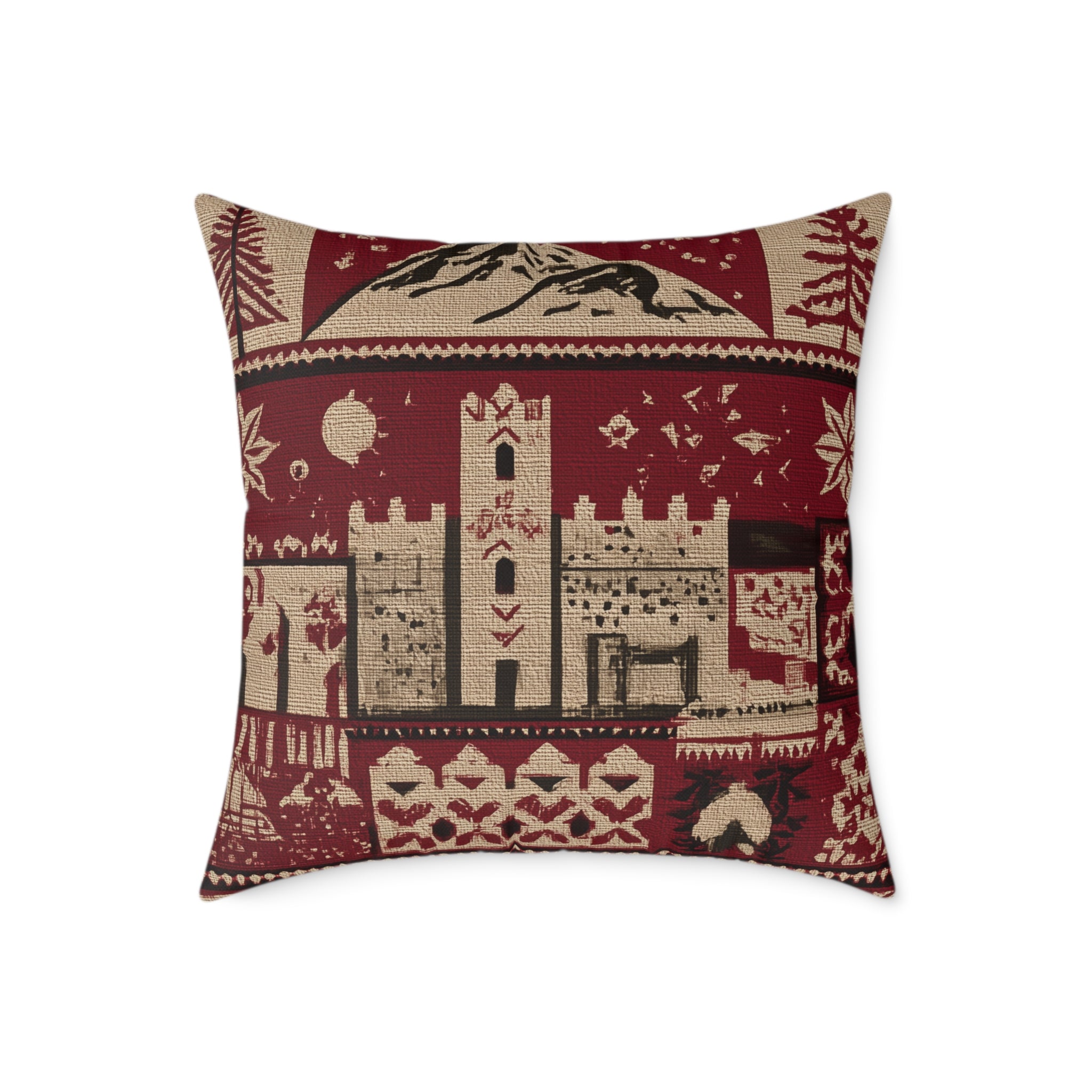 Moroccan Cozy Decorative Pillow, Rustic Home Decor, Holiday Accent Cushion, Gift for Home Warmth, Christmas & Winter Themes