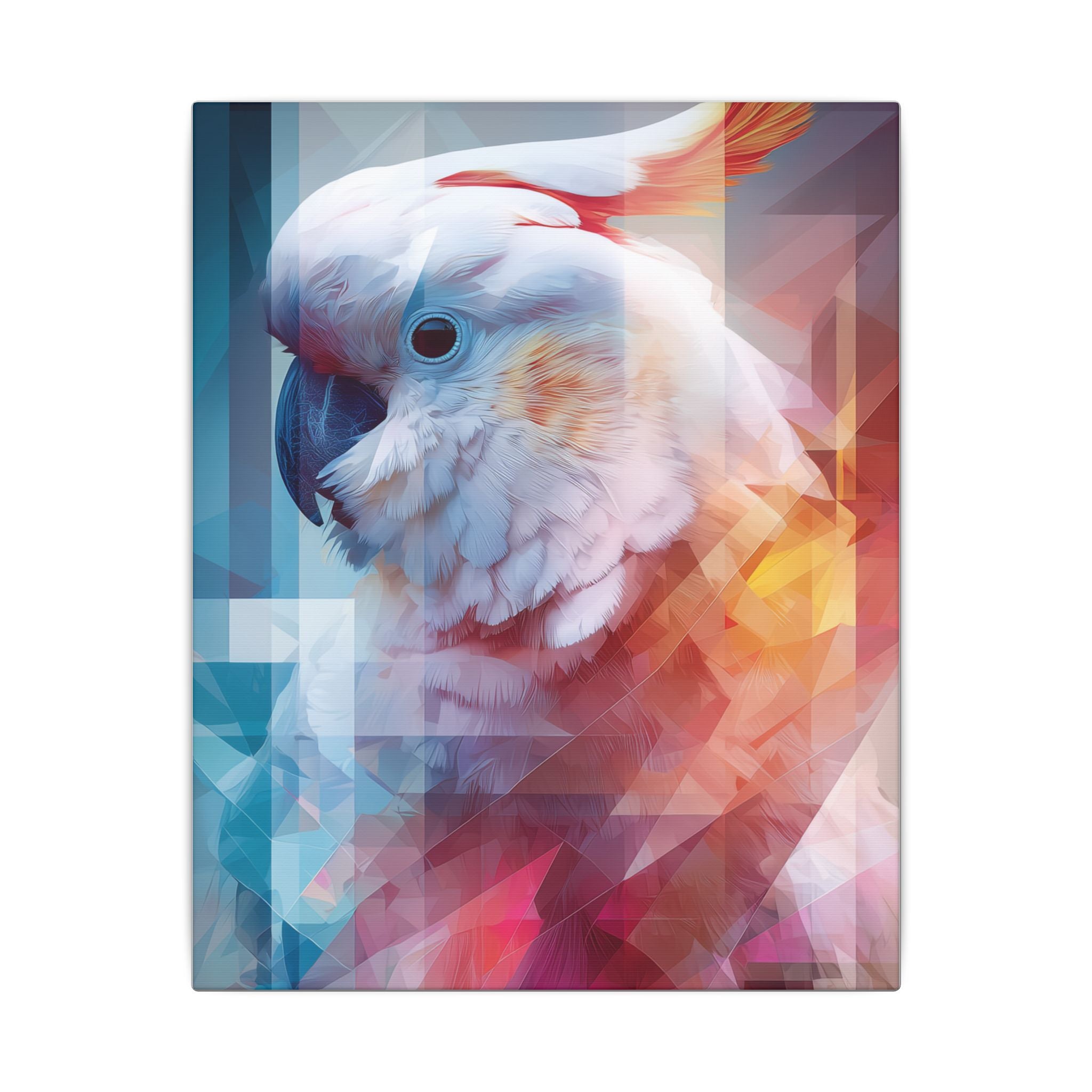 Geometric Cockatoo: Prismatic Wildlife Portrait, Low-Poly Digital Art   |    Custom Orders Available