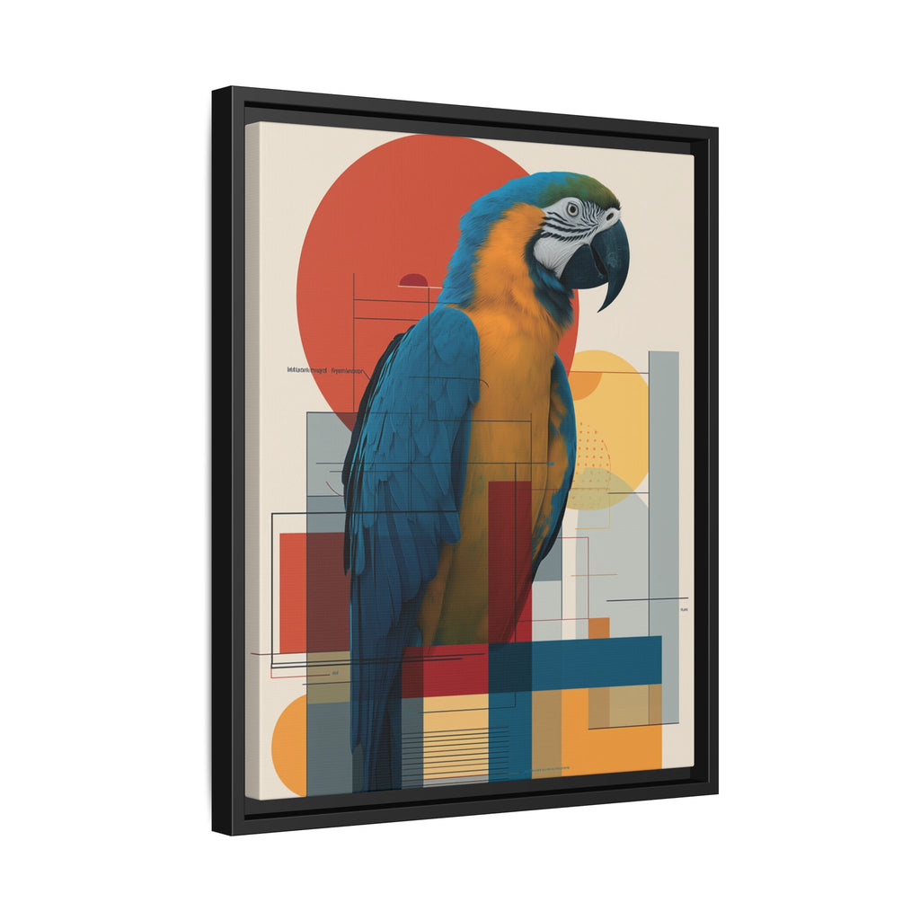 Vibrant Macaw Geometric Framed Print: Avian Realism, Modern Abstract Composition   |  Personalized & Custom Orders Available