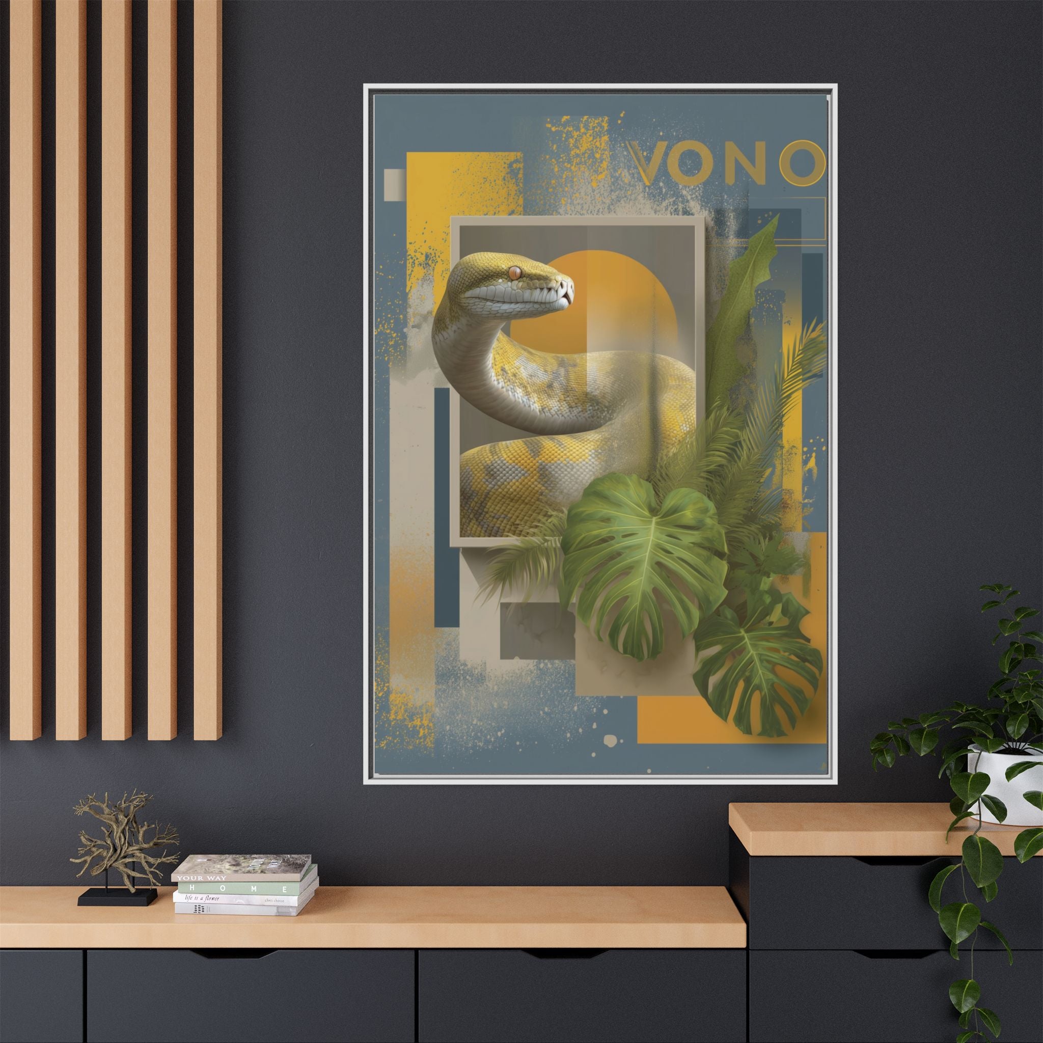 Serpent in Geometrics: Tropical Graphic Design, Modern Nature Illustration   |    Custom Orders Available