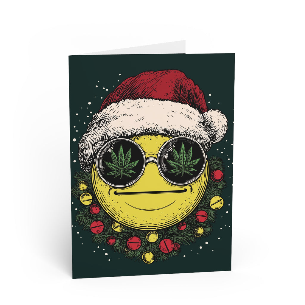 Copy of Festive Cannabis Greeting Cards, Holiday Cards, Unique Christmas Greetings, Smiley Gift Cards, Funny Seasonal Cards