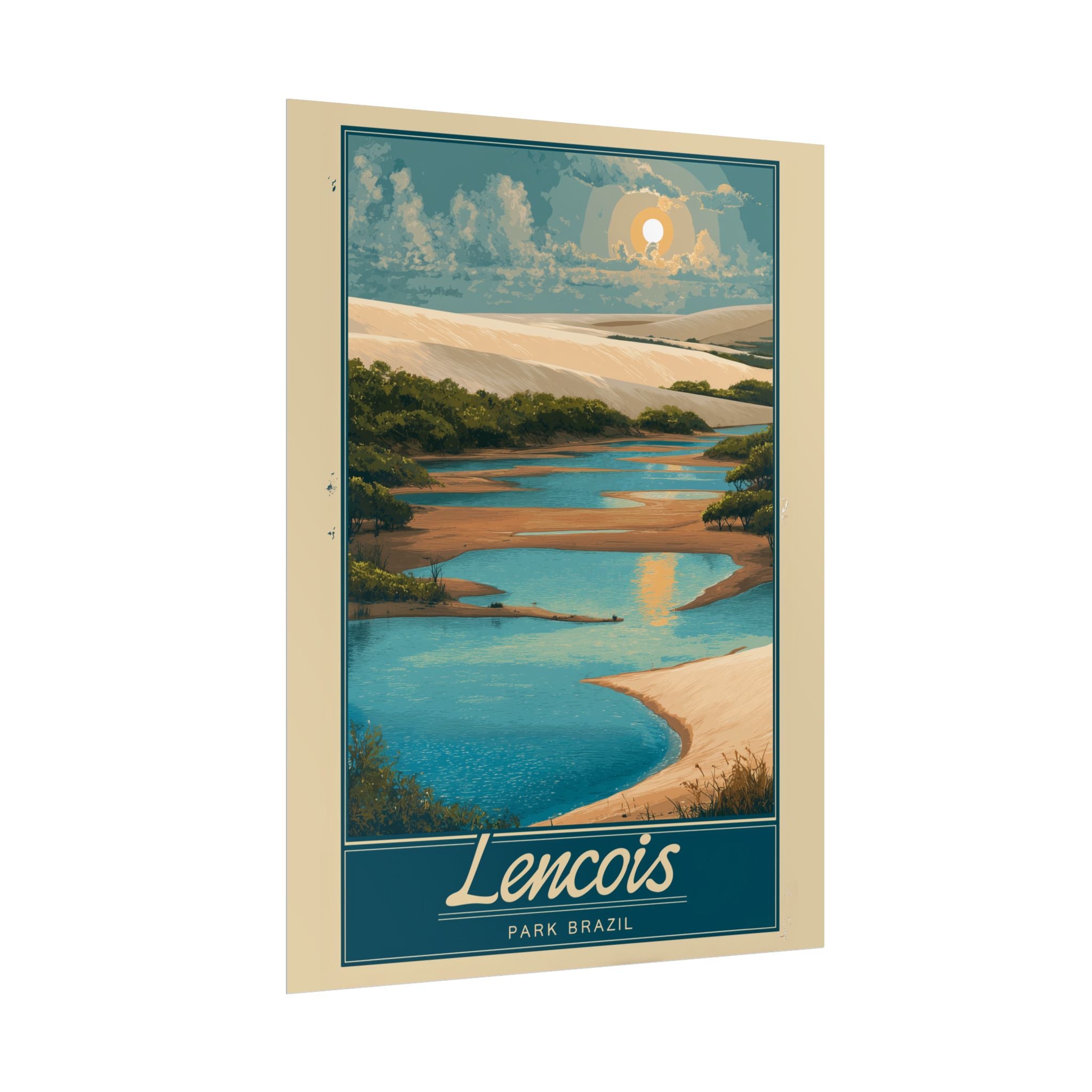 Lencois Paradise: Brazilian River Landscape, Vintage Travel Poster Style   |    Custom Orders Available