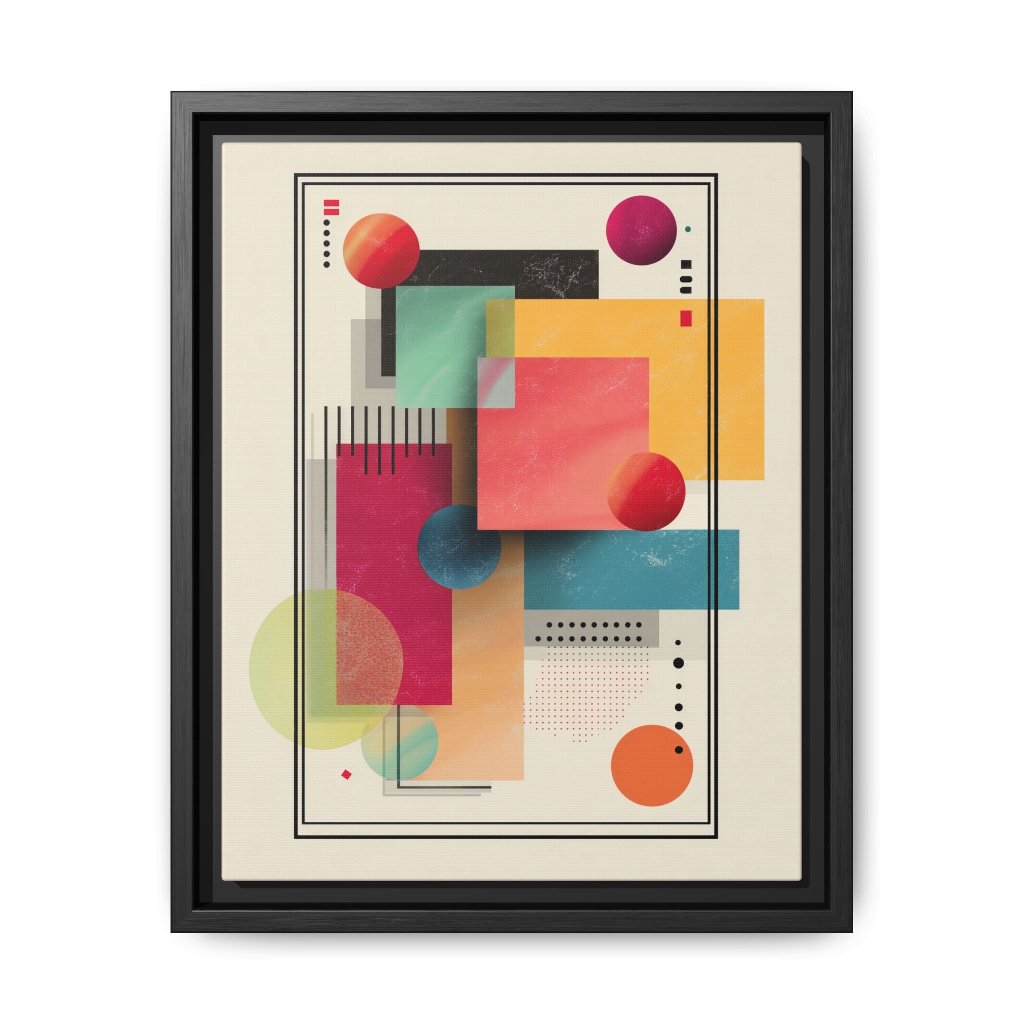 Geometric Harmony: Bauhaus Intersections, Digital Abstract Layers, Contemporary Color Palette   |   Custom Orders Accepted