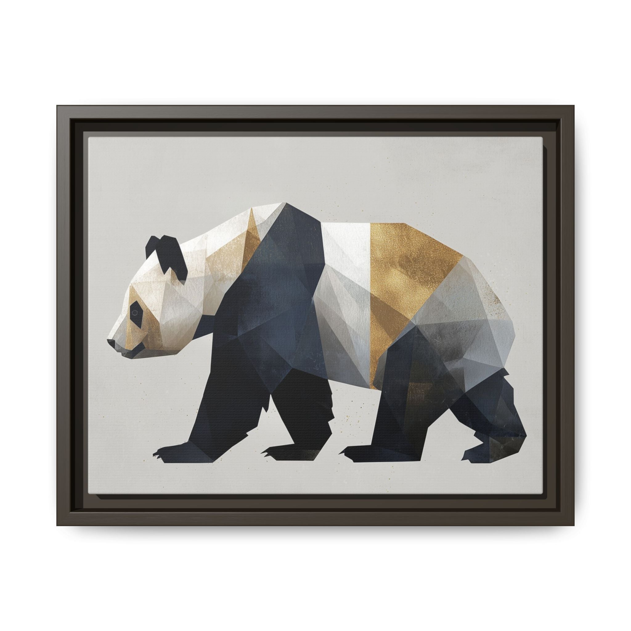 Geometric Panda: Low-Poly Digital Art, Metallic Contemporary Design   |  Personalized & Custom Orders Available