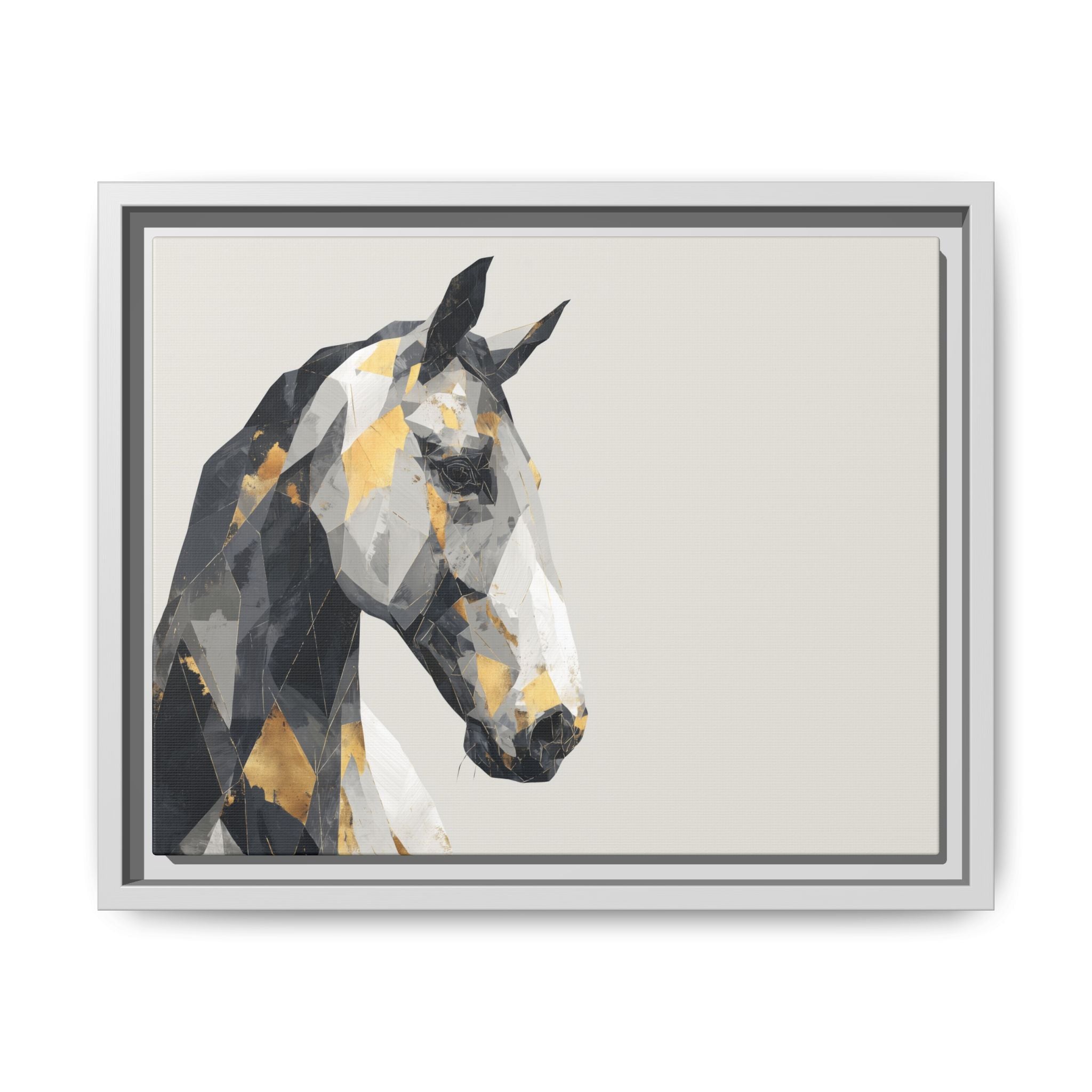 Equine Geometrica: Contemporary Cubist Horse, Metallic Abstract Portrait   |  Personalized & Custom Orders Available