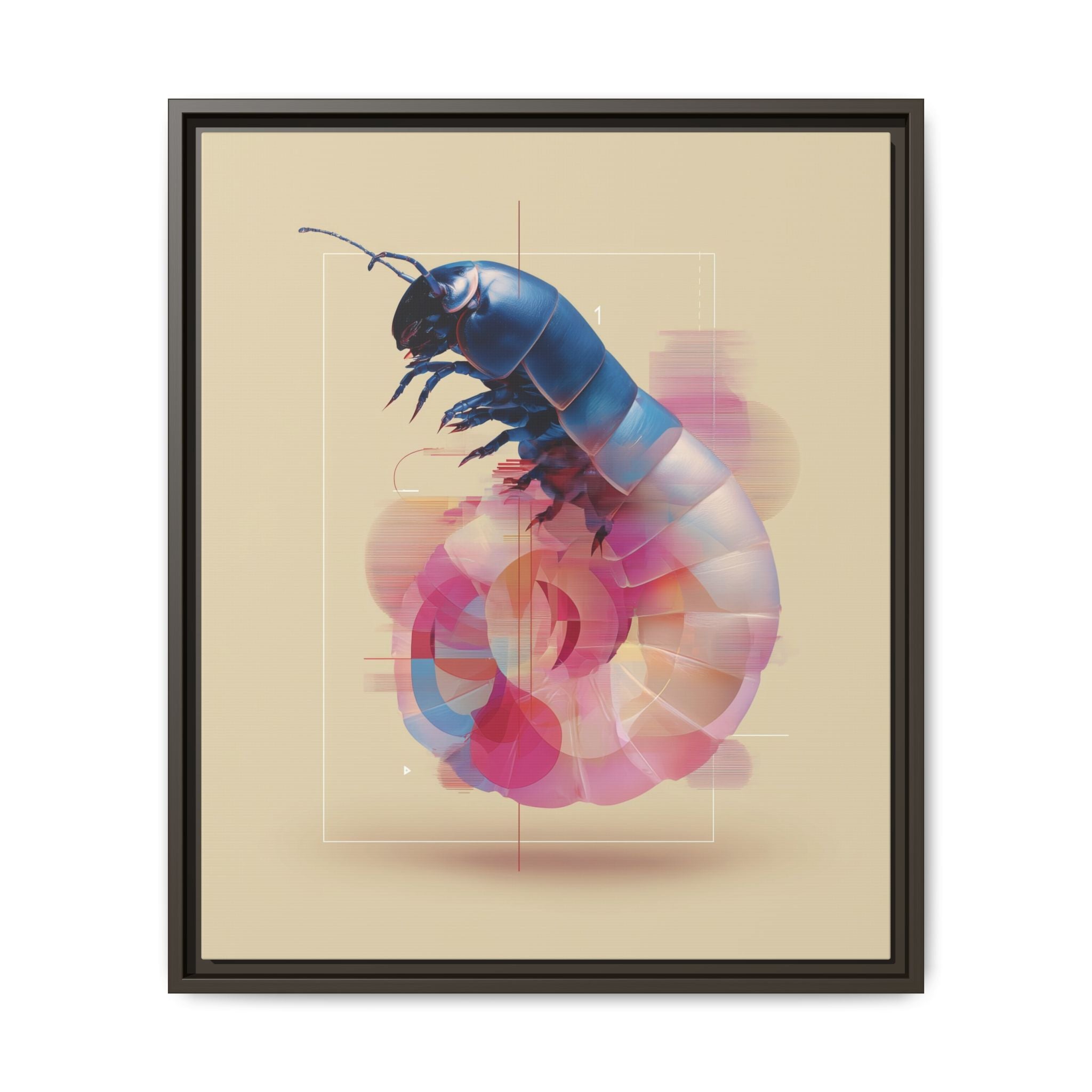 Exoskeleton Enigma: Digital Glitch Isopod, Metallic Crustacean Portrait   |  Personalized & Custom Orders Available