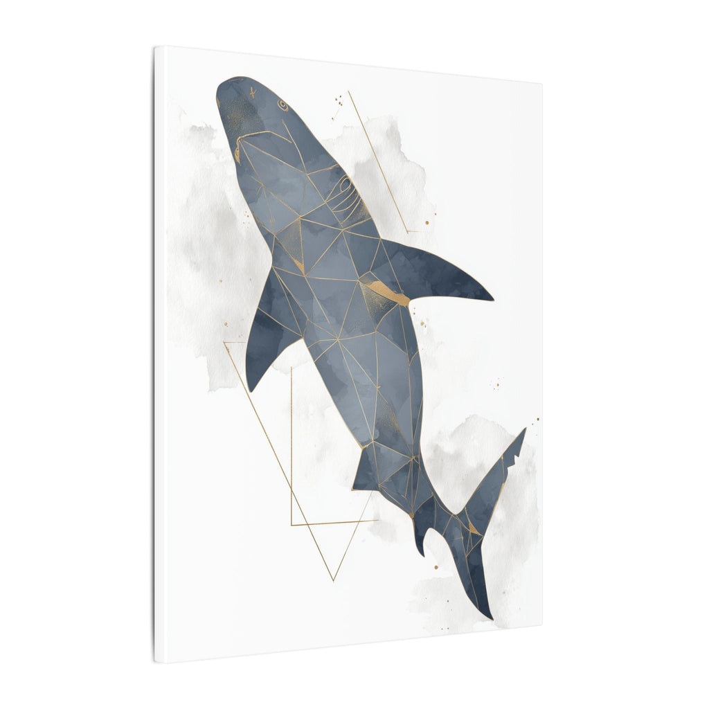 Apex Predator: Geometric Marine Portrait, Triangular Mosaic Design, Blue-Gray Shark Art   |  Personalized & Custom Orders Available