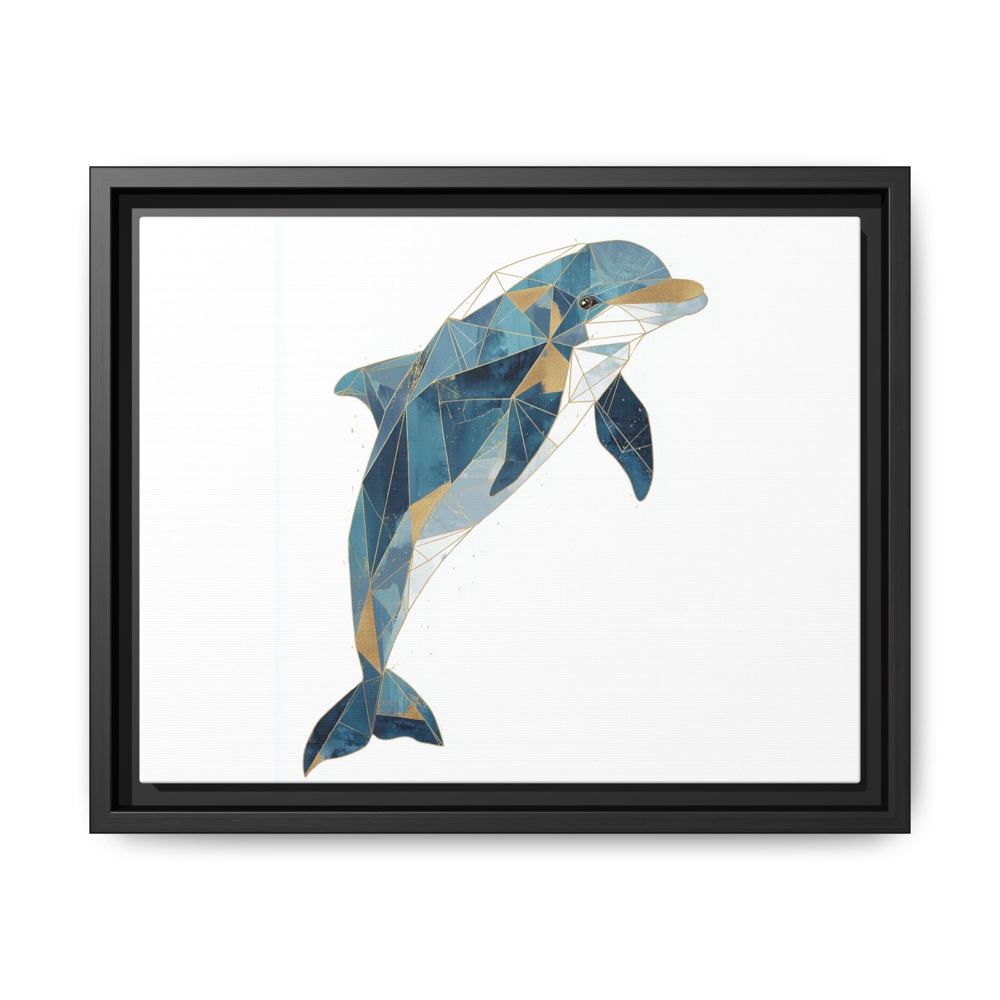 Oceanic Geometry: Dolphin in Blue Polygons, Modern Marine Art   |  Personalized & Custom Orders Available