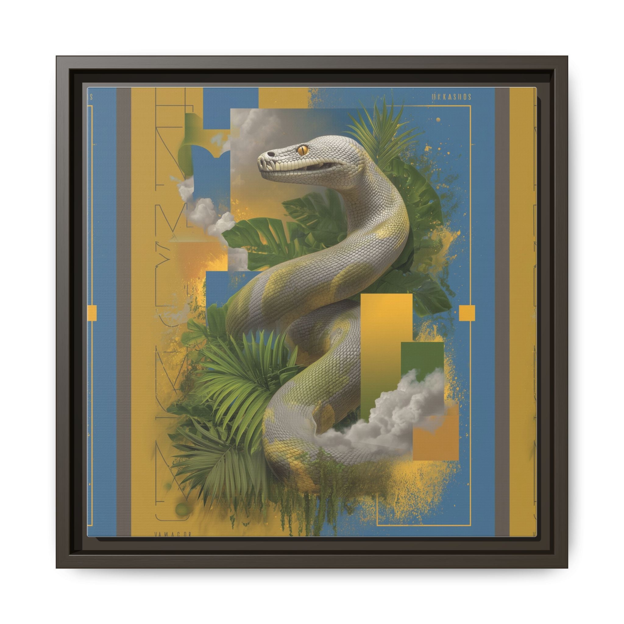Serpent's Geometry: Tropical Jungle Fusion, Digital Surrealist Composition   |  Personalized & Custom Orders Available
