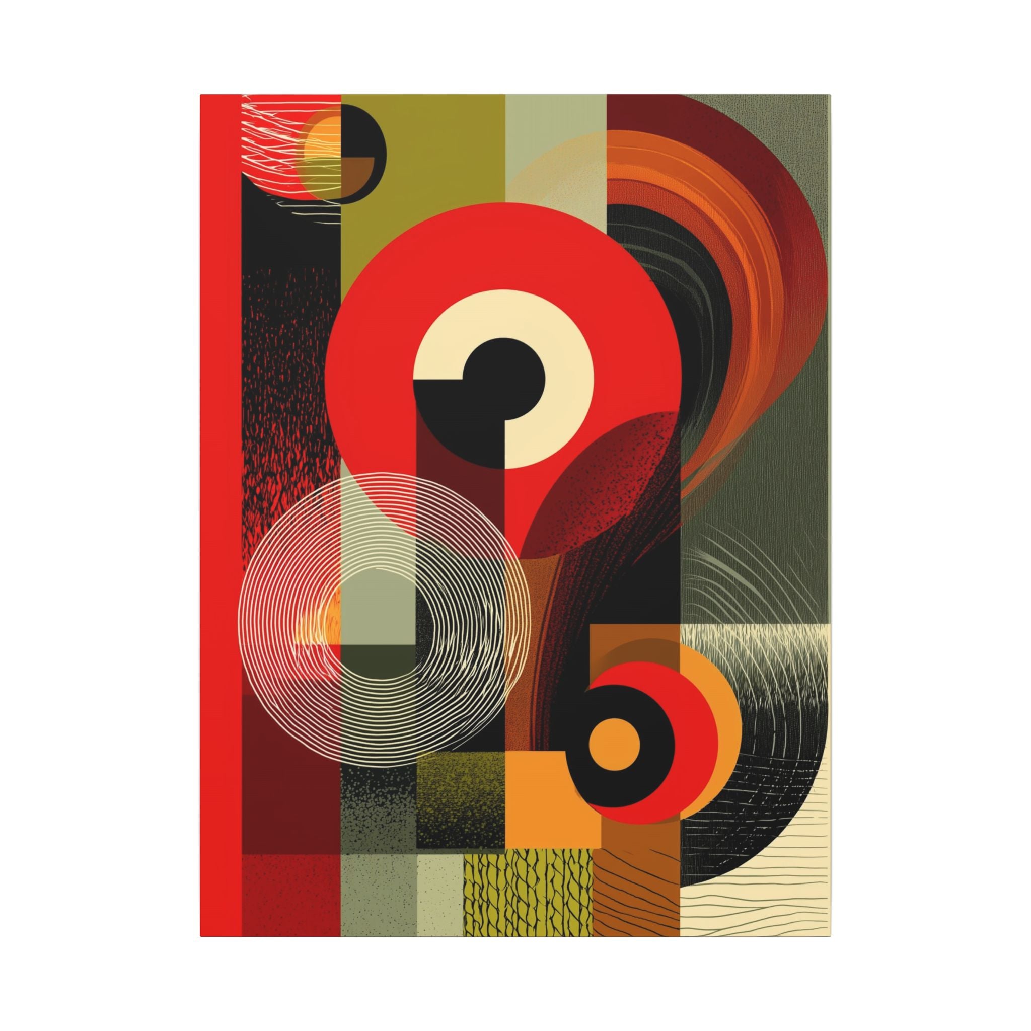 Geometric Convergence: Mid-Century Modern Abstract, Constructivist Design Principles, Bold Chromatic Composition   |   Custom Orders