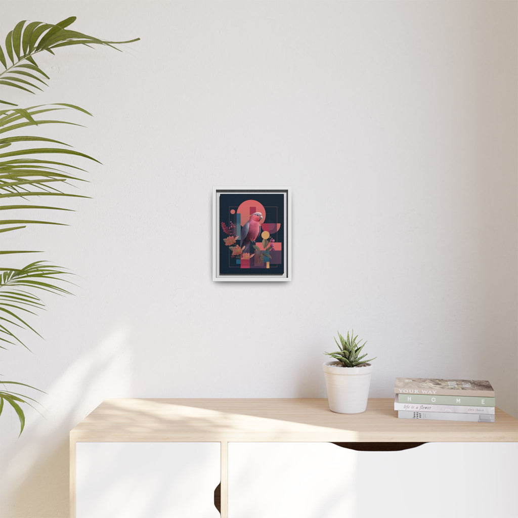 Galah Geometric Framed Print : Stylized Digital Cockatoo Portrait, Contemporary Abstract Botanical    |   Custom Orders Accepted
